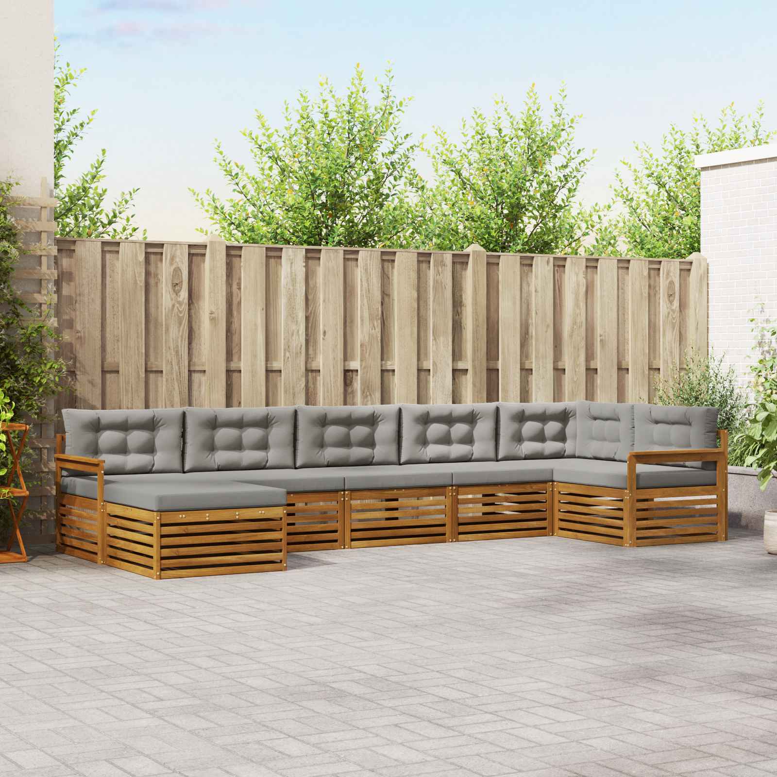 vidaXL Sofa-Sets 7 pcs Naturel Massief Acaciahout