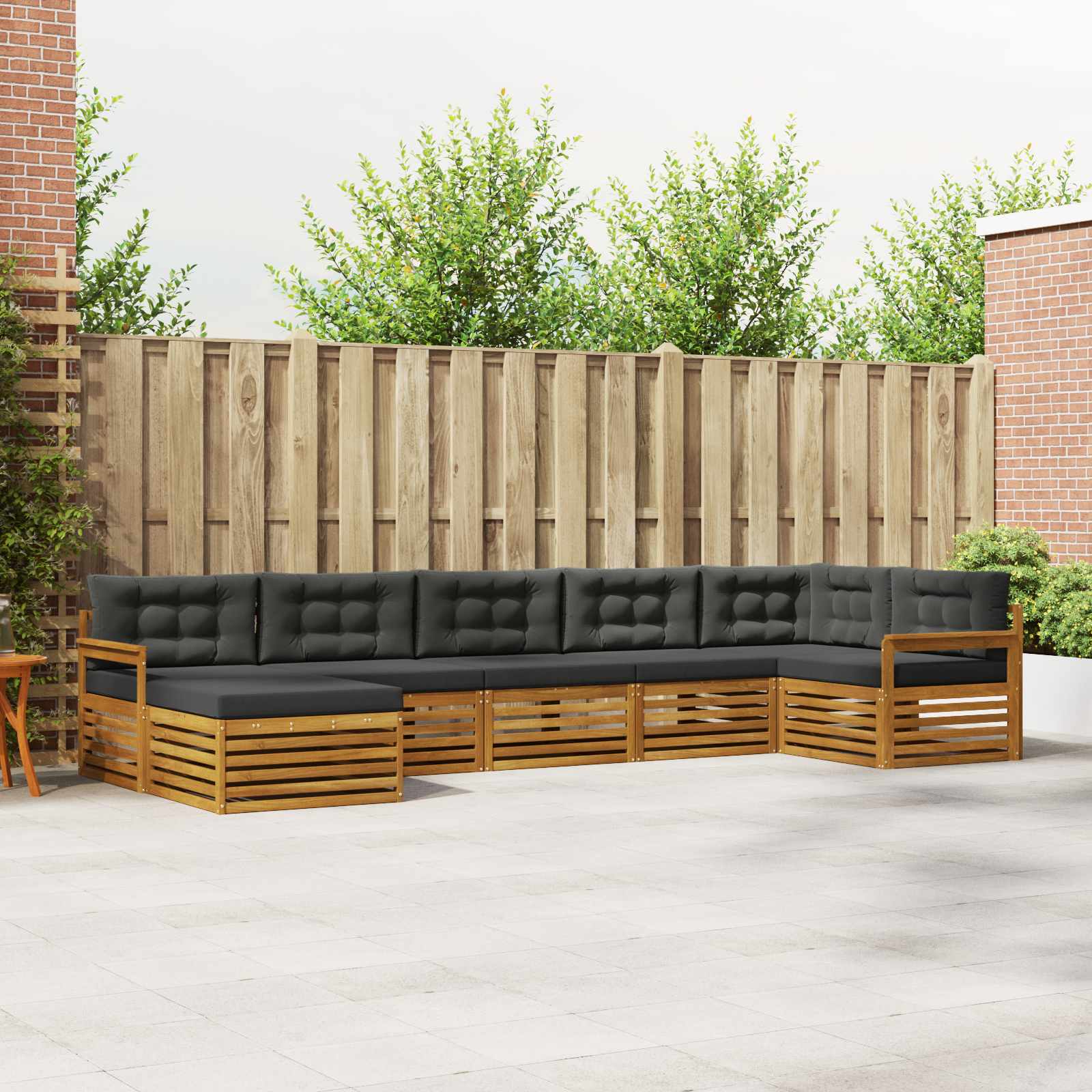 vidaXL Sofa-Sets 7 pcs Naturel Massief Acaciahout