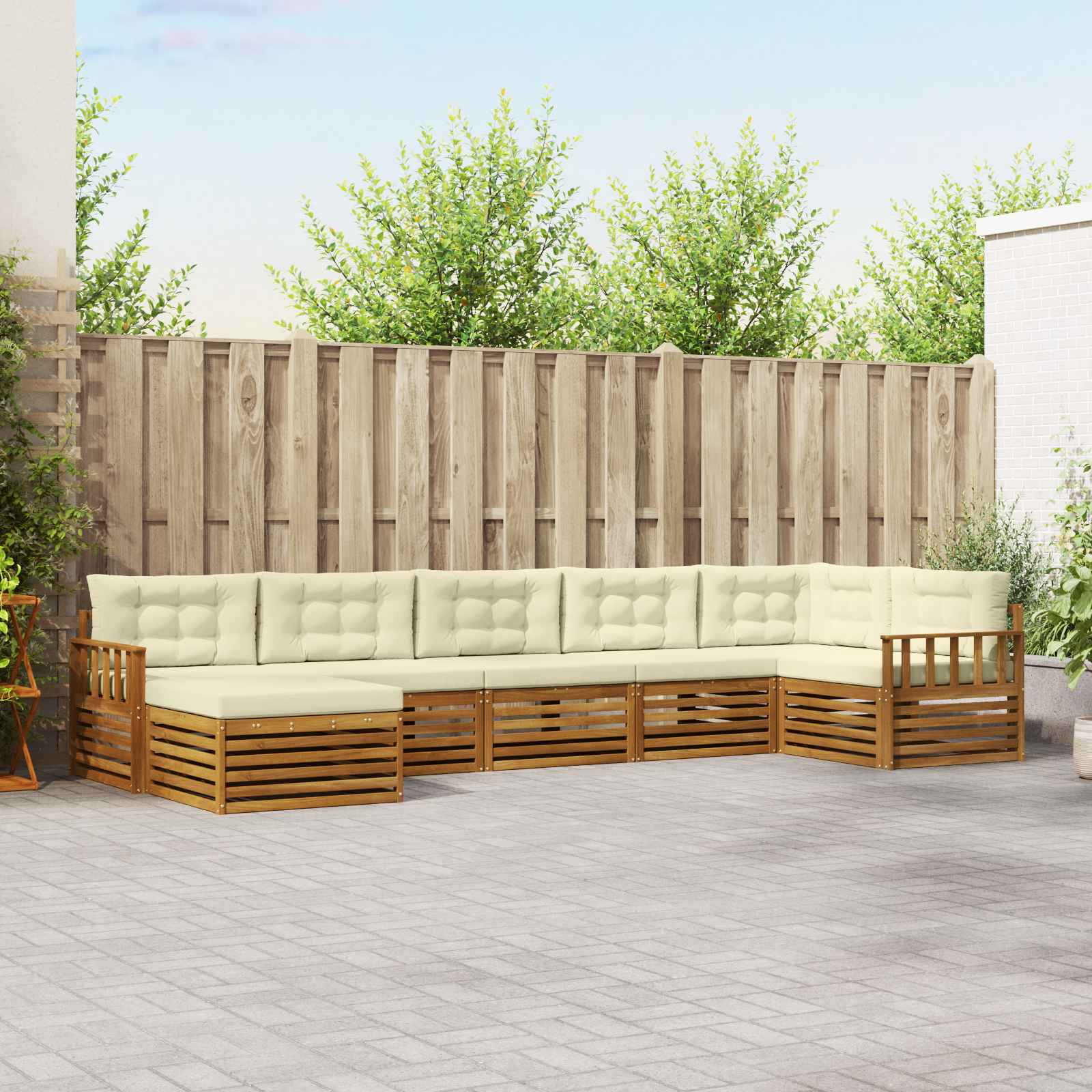 vidaXL Sofa-Sets 7 pcs Naturel Massief Acaciahout