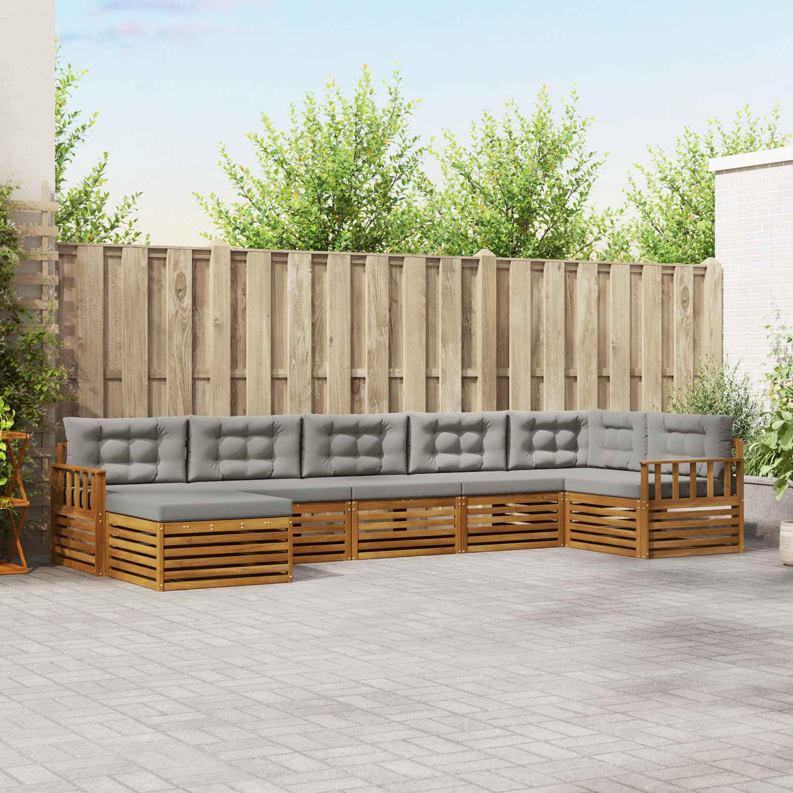 vidaXL Sofa-Sets 7 pcs Naturel Massief Acaciahout