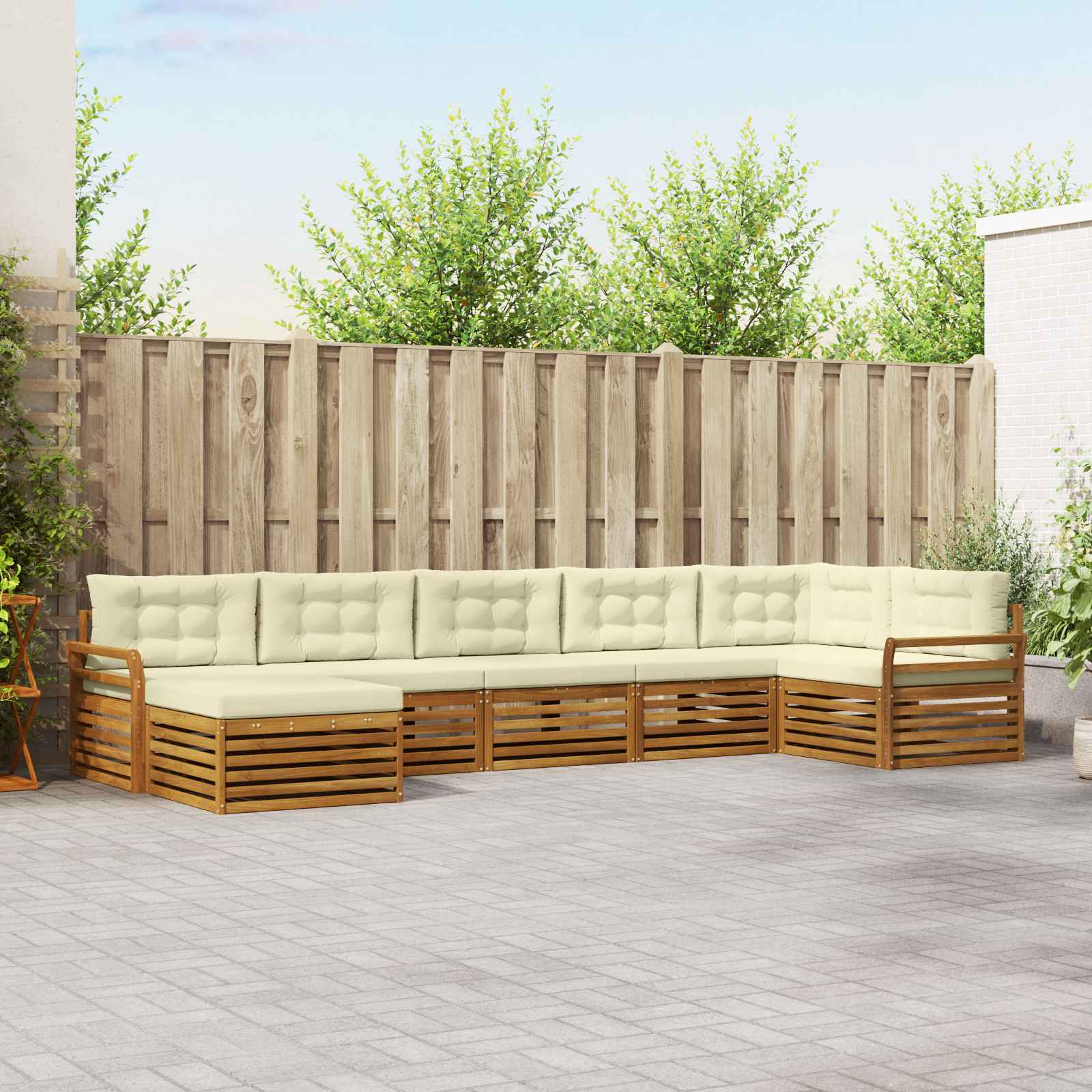 vidaXL Sofa-Sets 7 pcs Naturel Massief Acaciahout