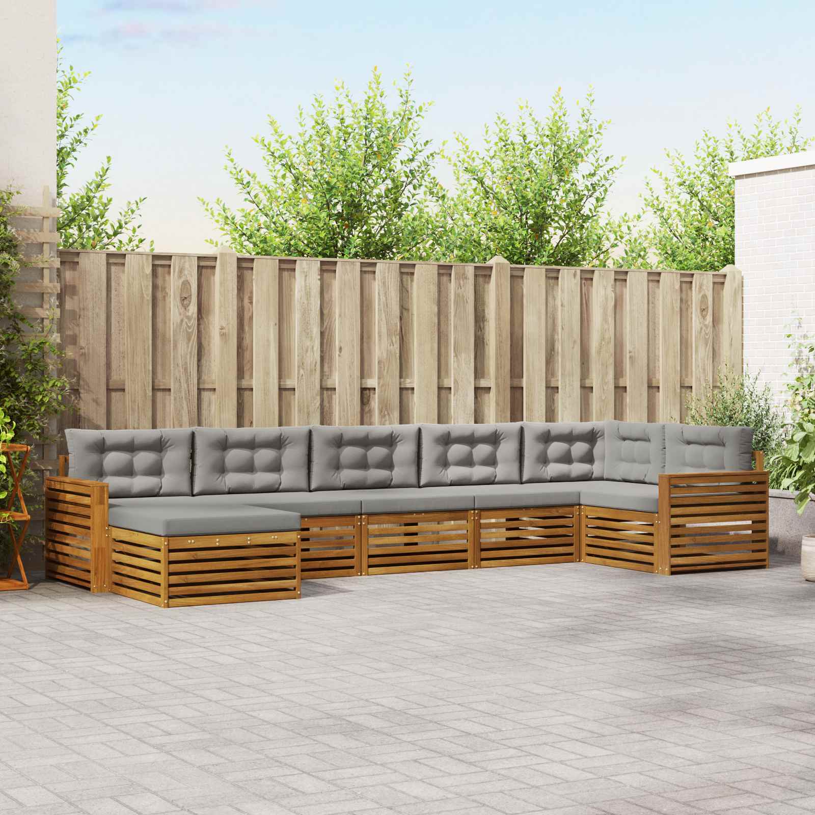 vidaXL Sofa-Sets 7 pcs Naturel Massief Acaciahout