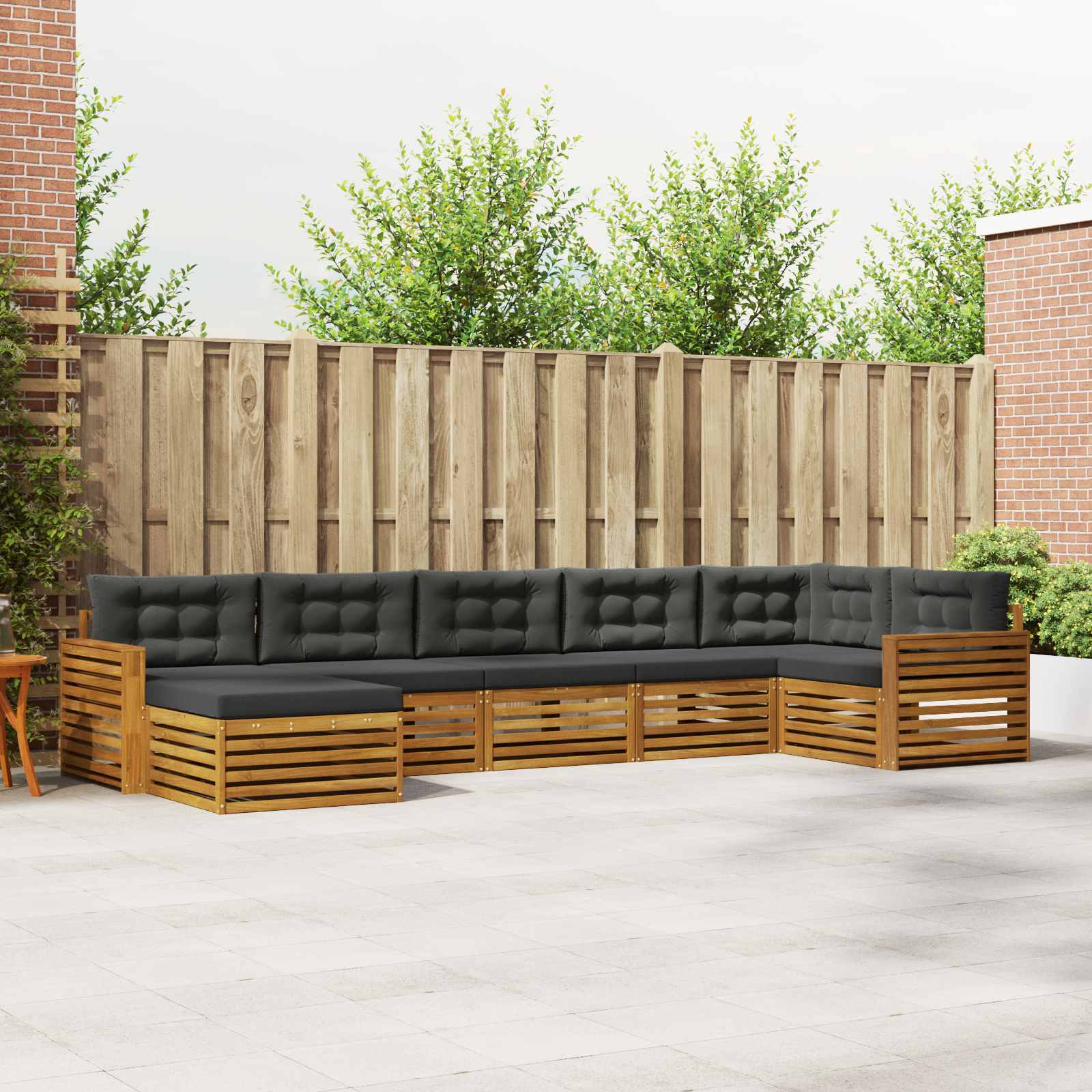 vidaXL Sofa-Sets 7 pcs Naturel Massief Acaciahout