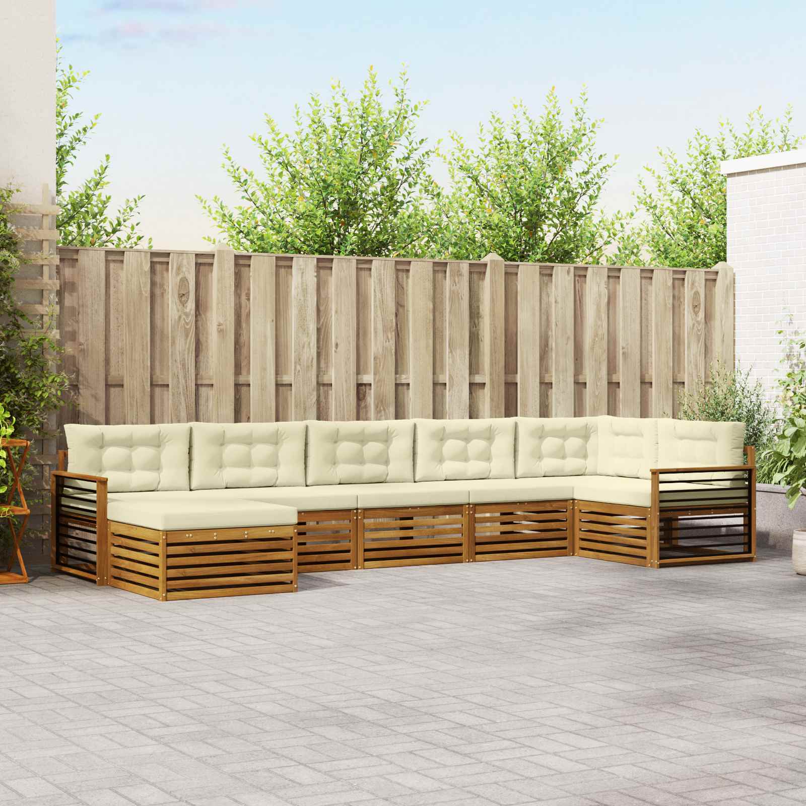 vidaXL Sofa-Sets 7 pcs Naturel Massief Acaciahout