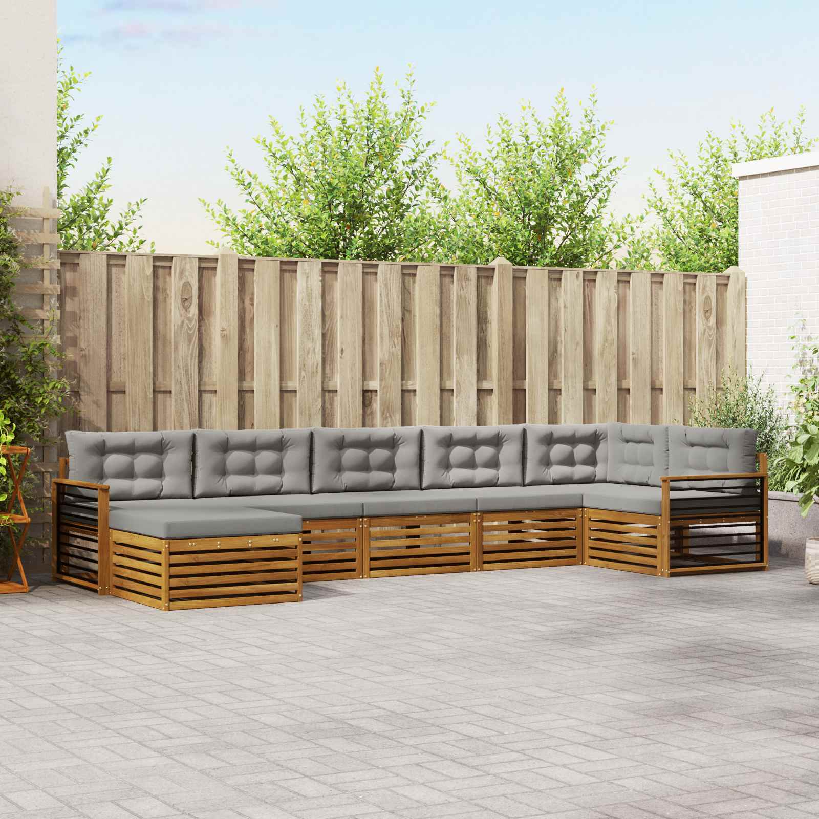 vidaXL Sofa-Sets 7 pcs Naturel Massief Acaciahout