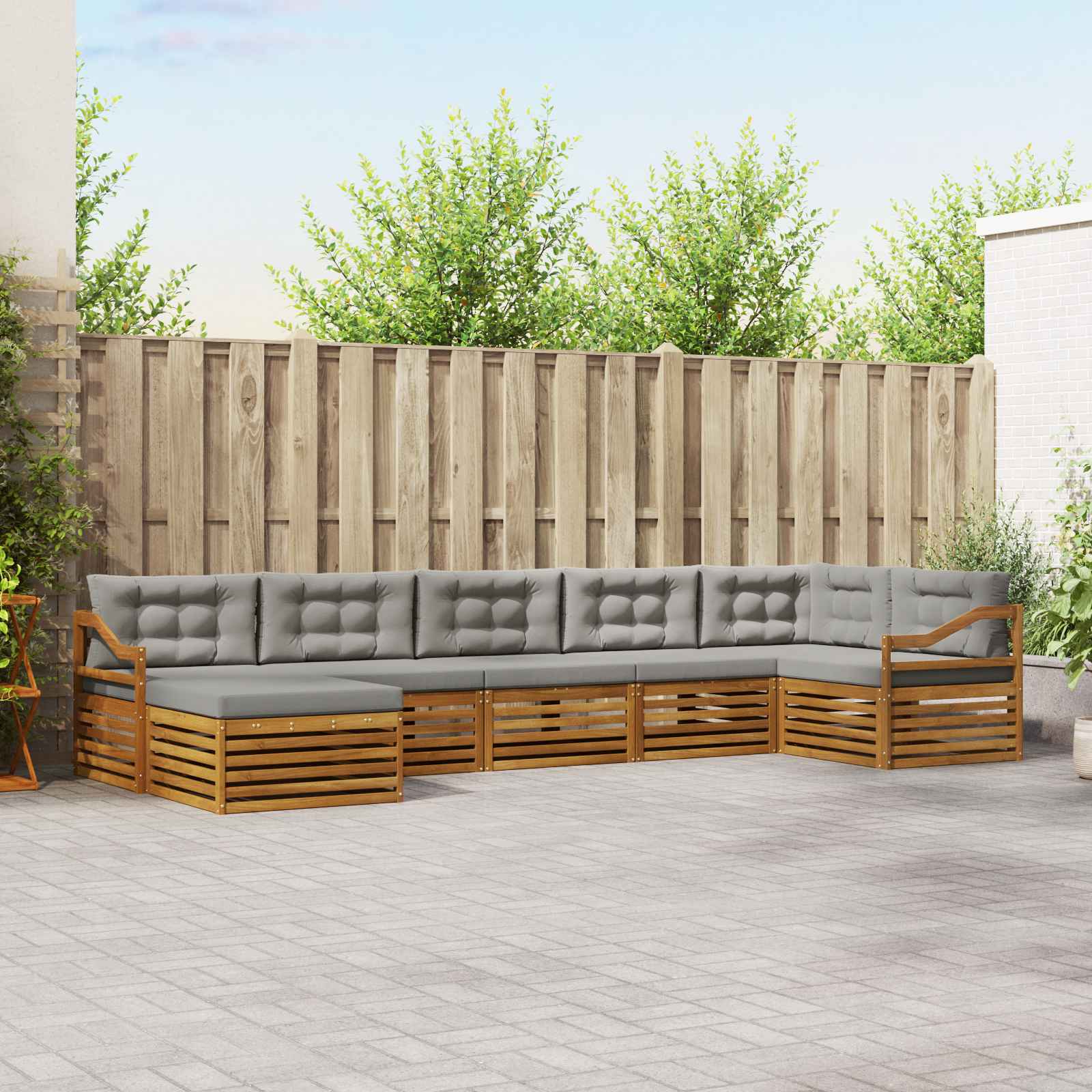 vidaXL Sofa-Sets 7 pcs Naturel Massief Acaciahout