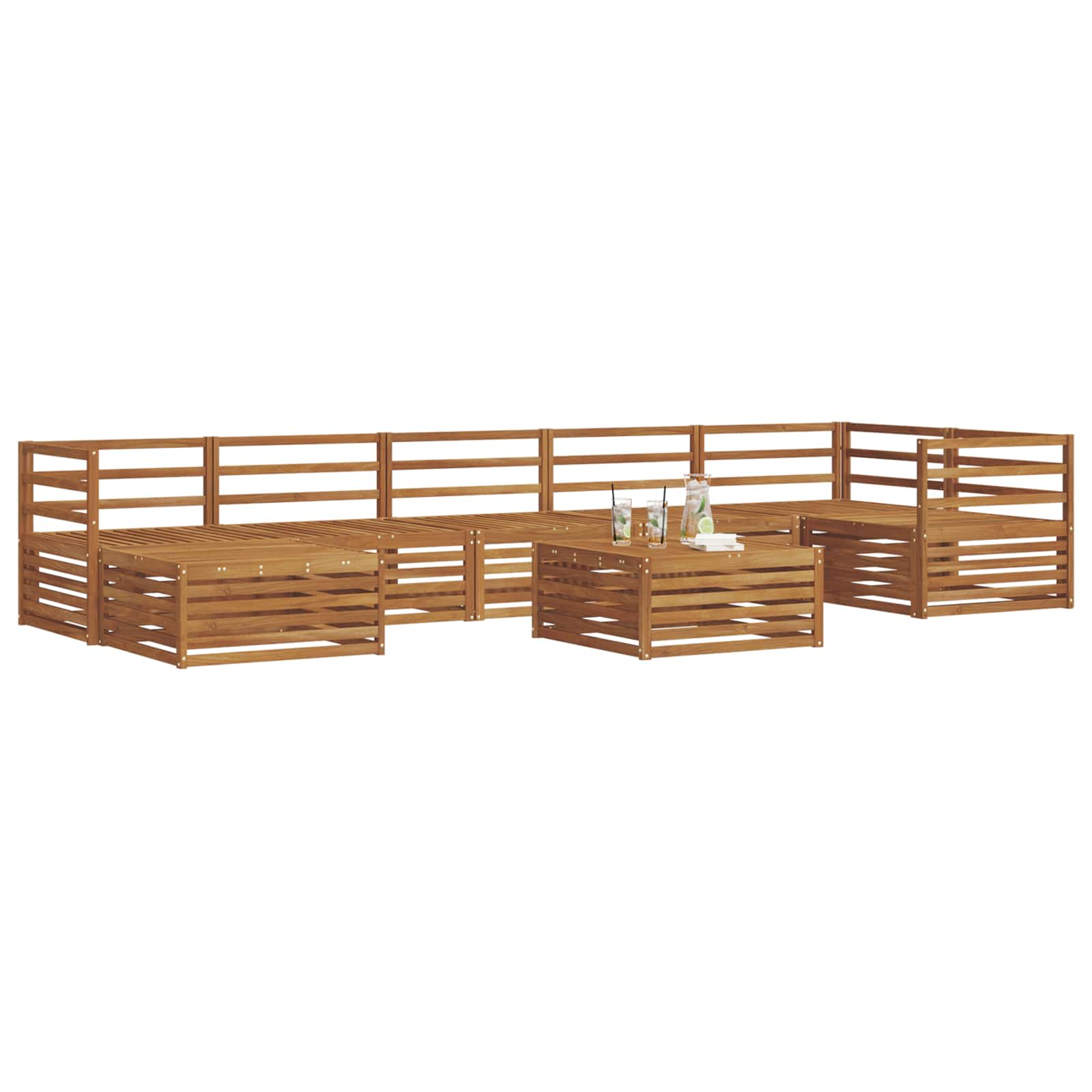vidaXL Sofa-Sets 8 pcs Naturel Massief Acaciahout