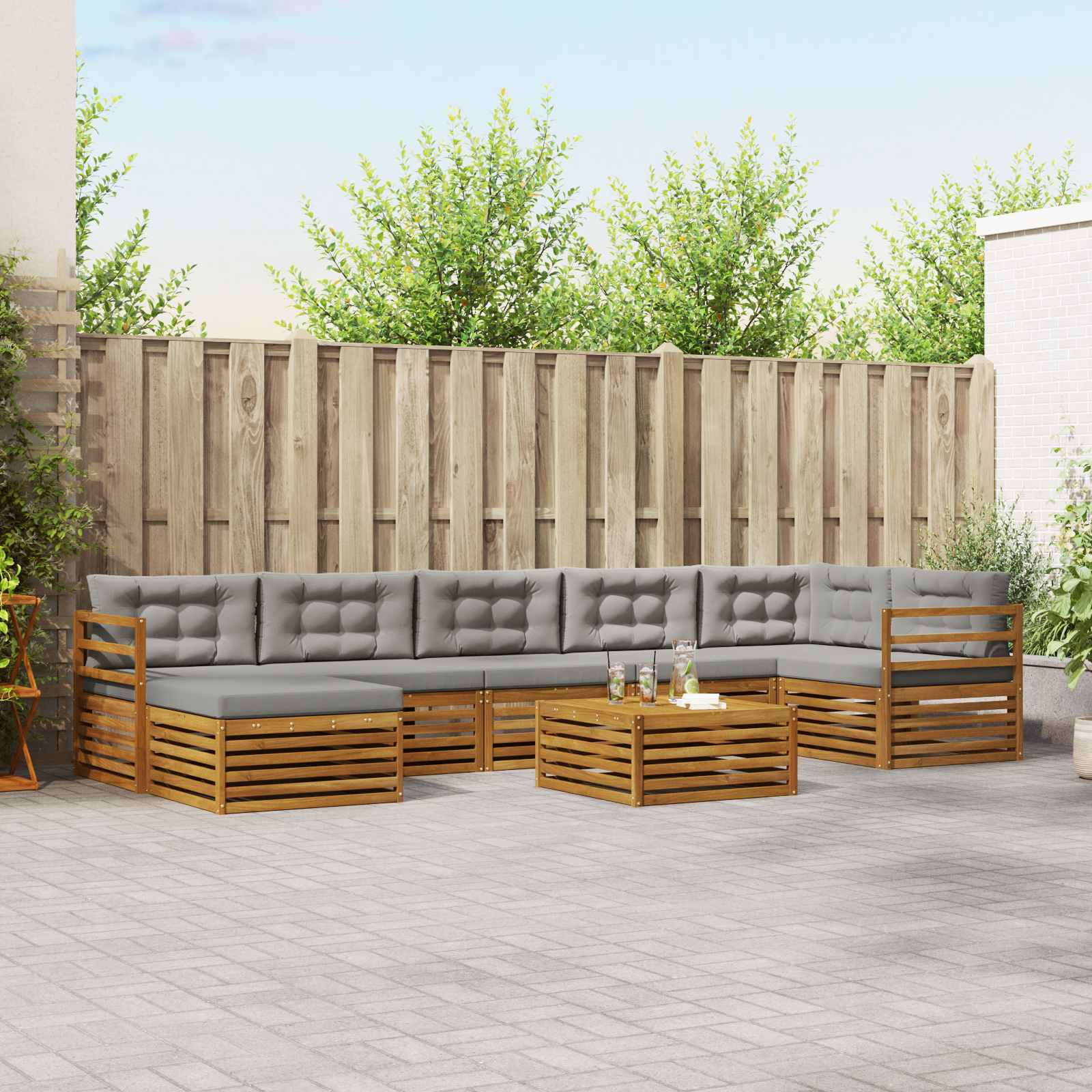 vidaXL Sofa-Sets 8 pcs Naturel Massief Acaciahout