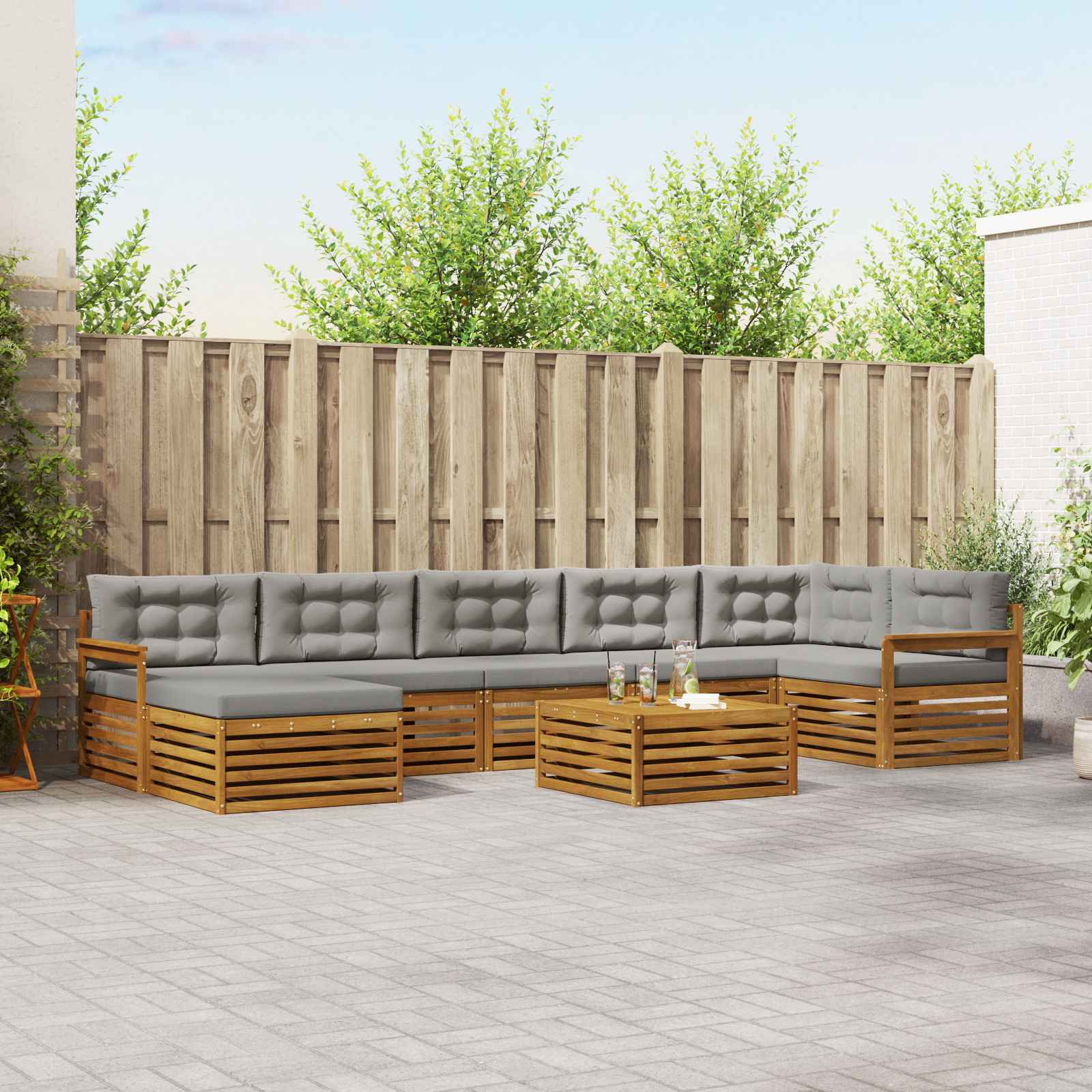 vidaXL Sofa-Sets 8 pcs Naturel Massief Acaciahout