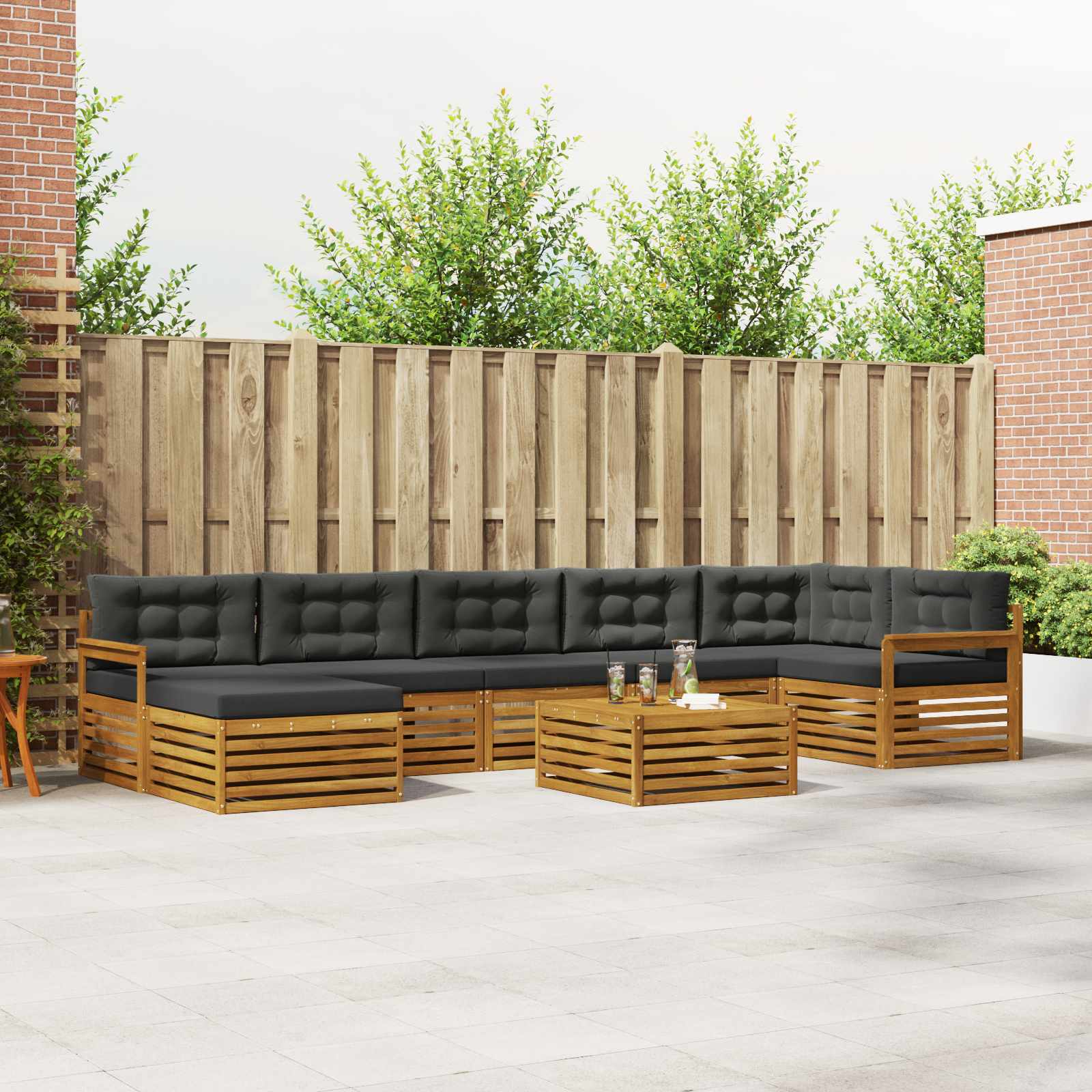 vidaXL Sofa-Sets 8 pcs Naturel Massief Acaciahout