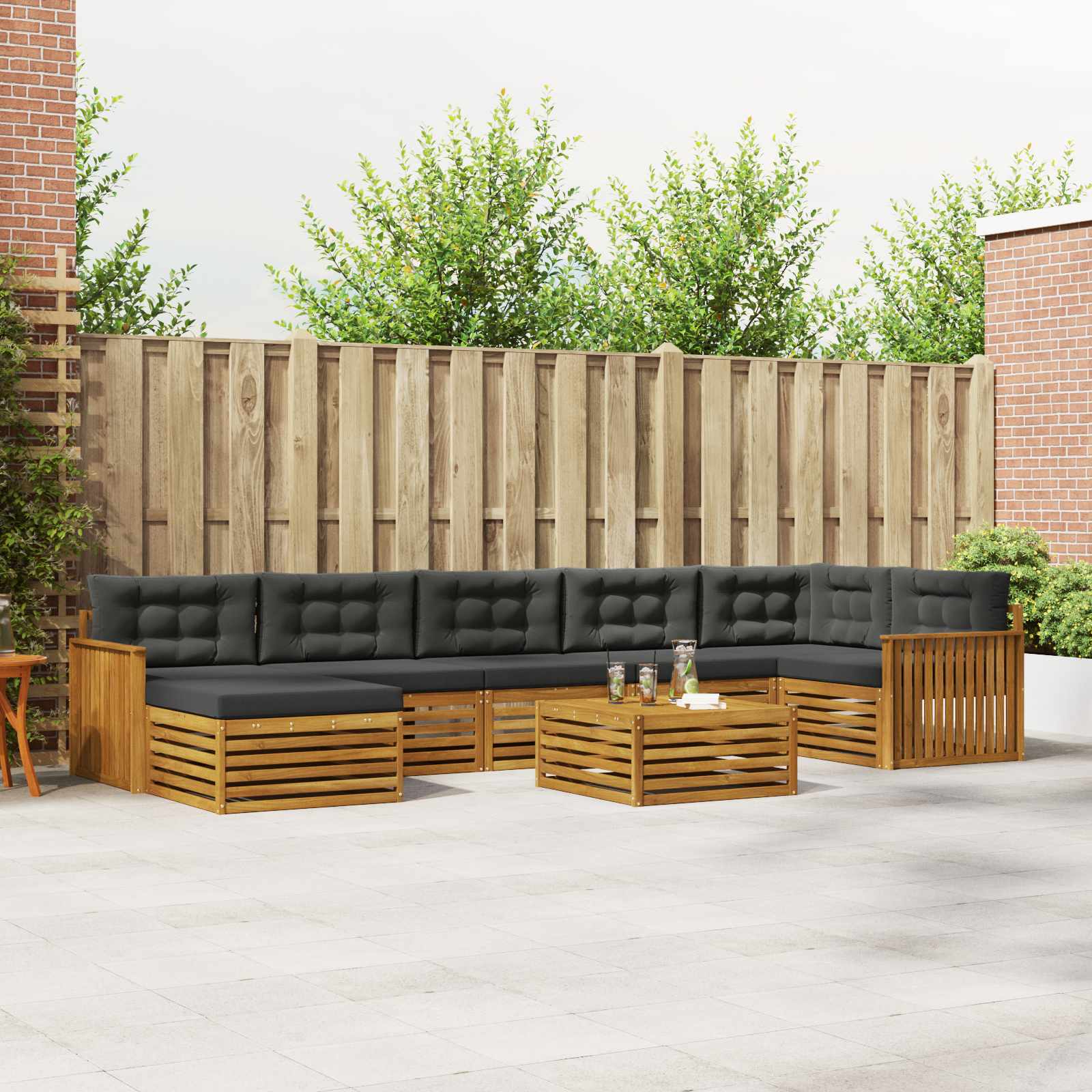vidaXL Sofa-Sets 8 pcs Naturel Massief Acaciahout
