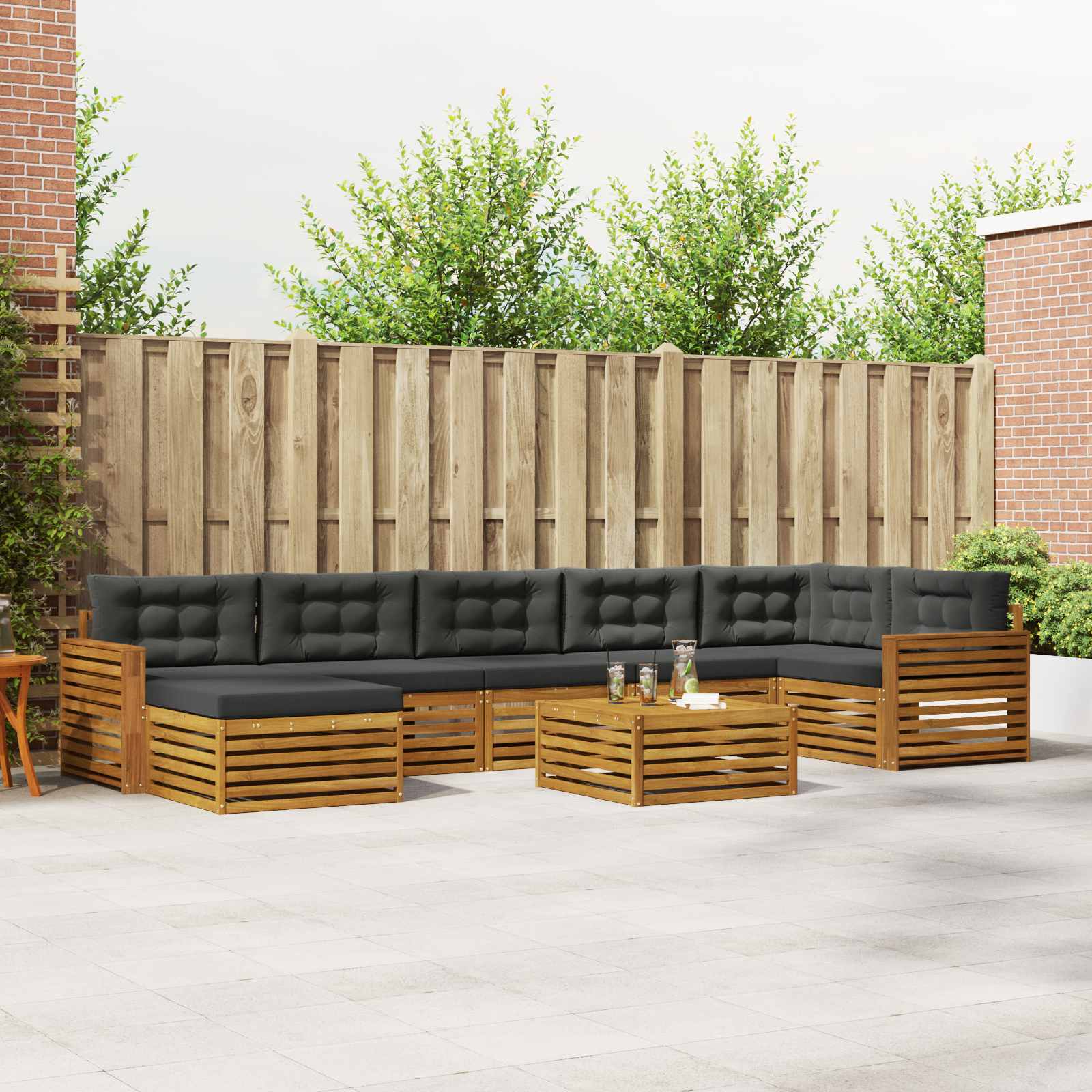 vidaXL Sofa-Sets 8 pcs Naturel Massief Acaciahout