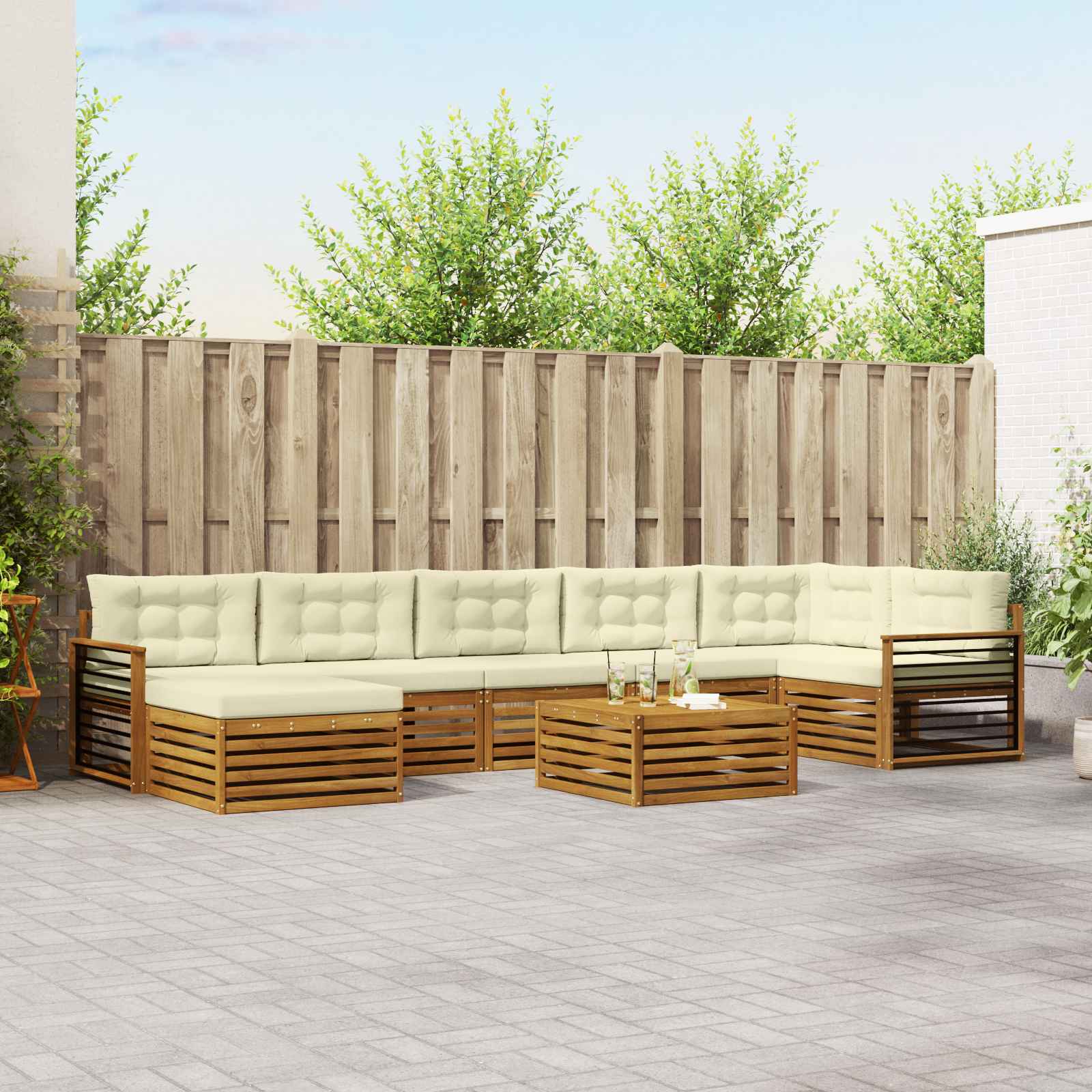 vidaXL Sofa-Sets 8 pcs Naturel Massief Acaciahout