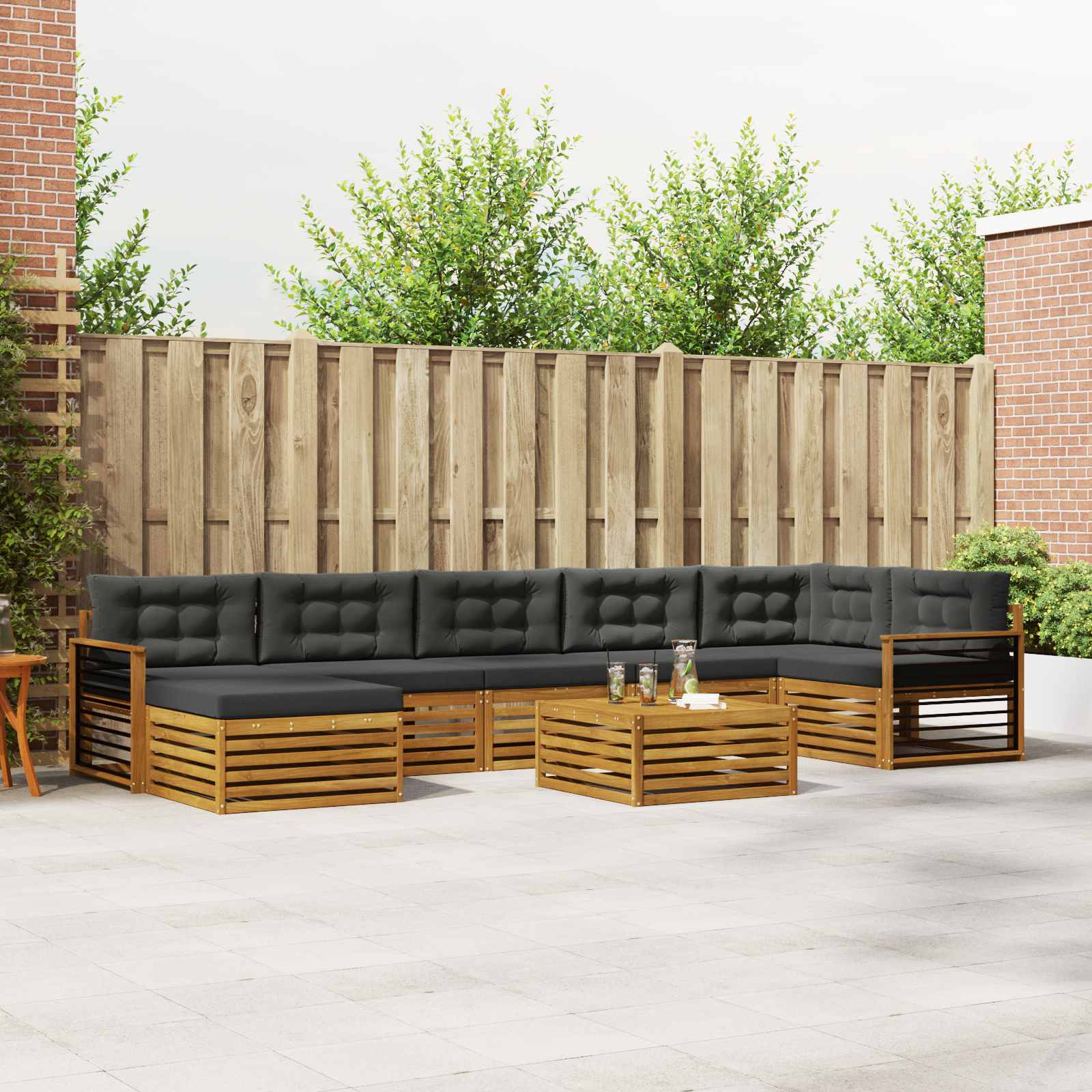 vidaXL Sofa-Sets 8 pcs Naturel Massief Acaciahout