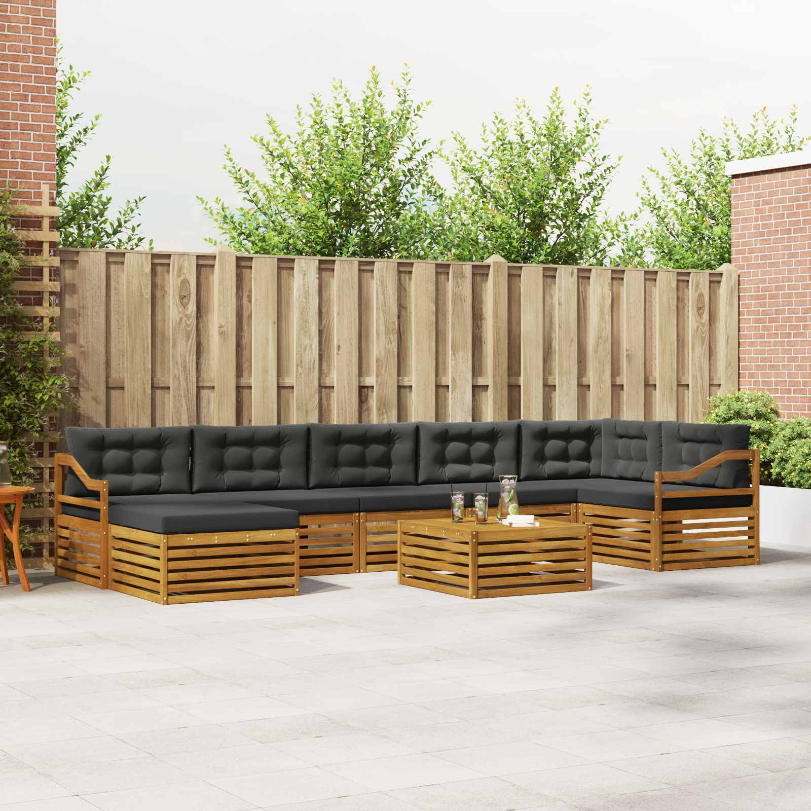 vidaXL Sofa-Sets 8 pcs Naturel Massief Acaciahout