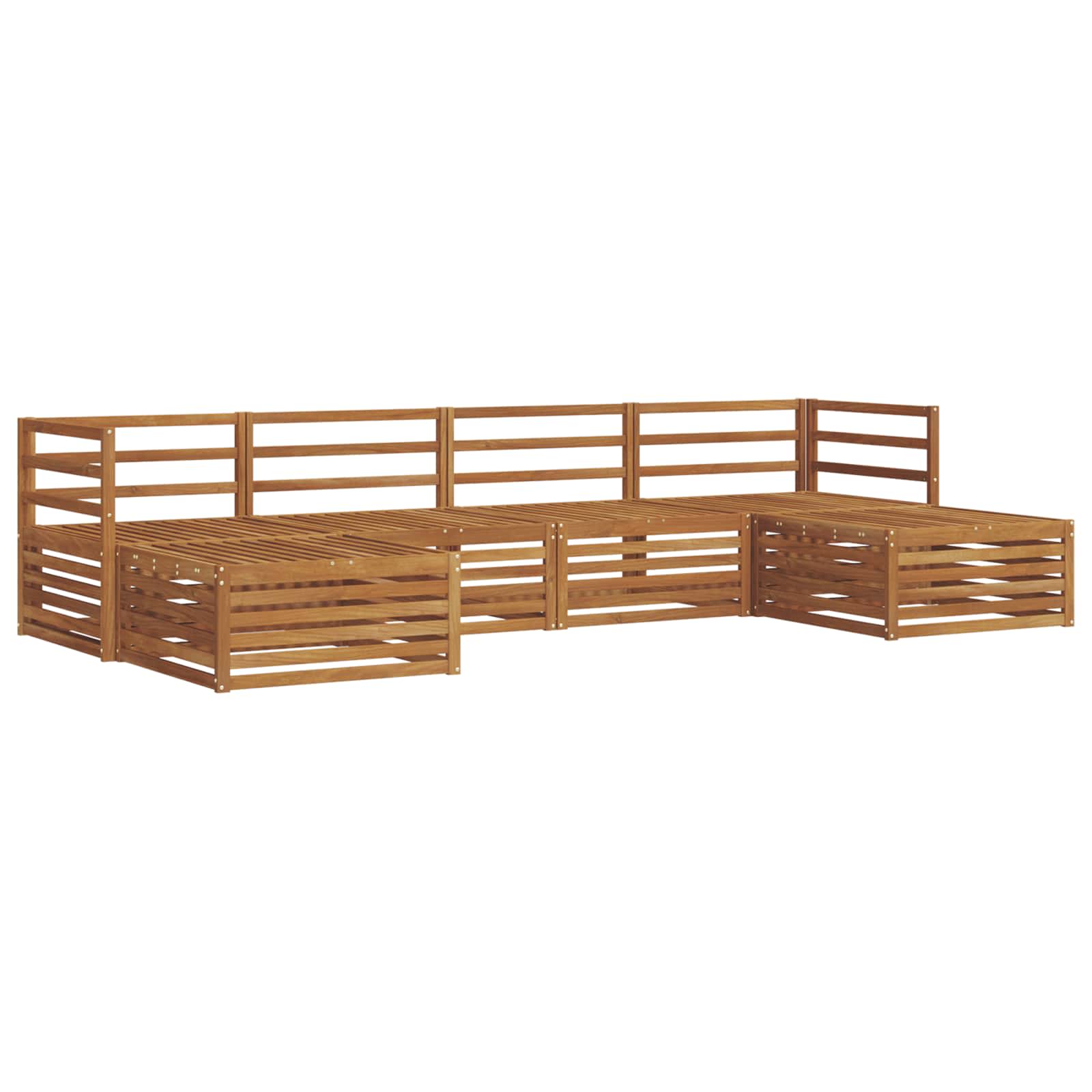 vidaXL Sofa-Sets 6 pcs Naturel Massief Acaciahout