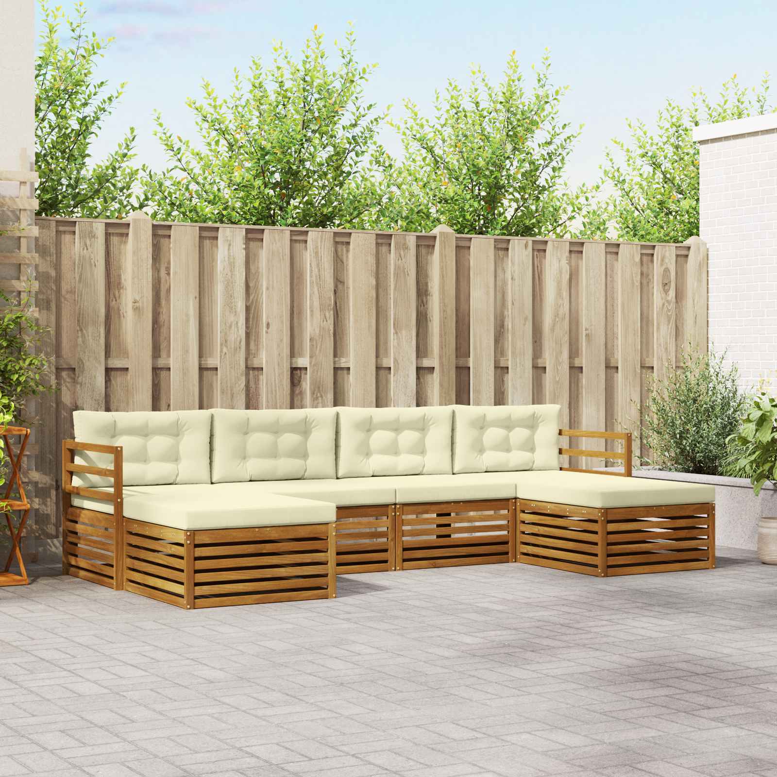 vidaXL Sofa-Sets 6 pcs Naturel Massief Acaciahout