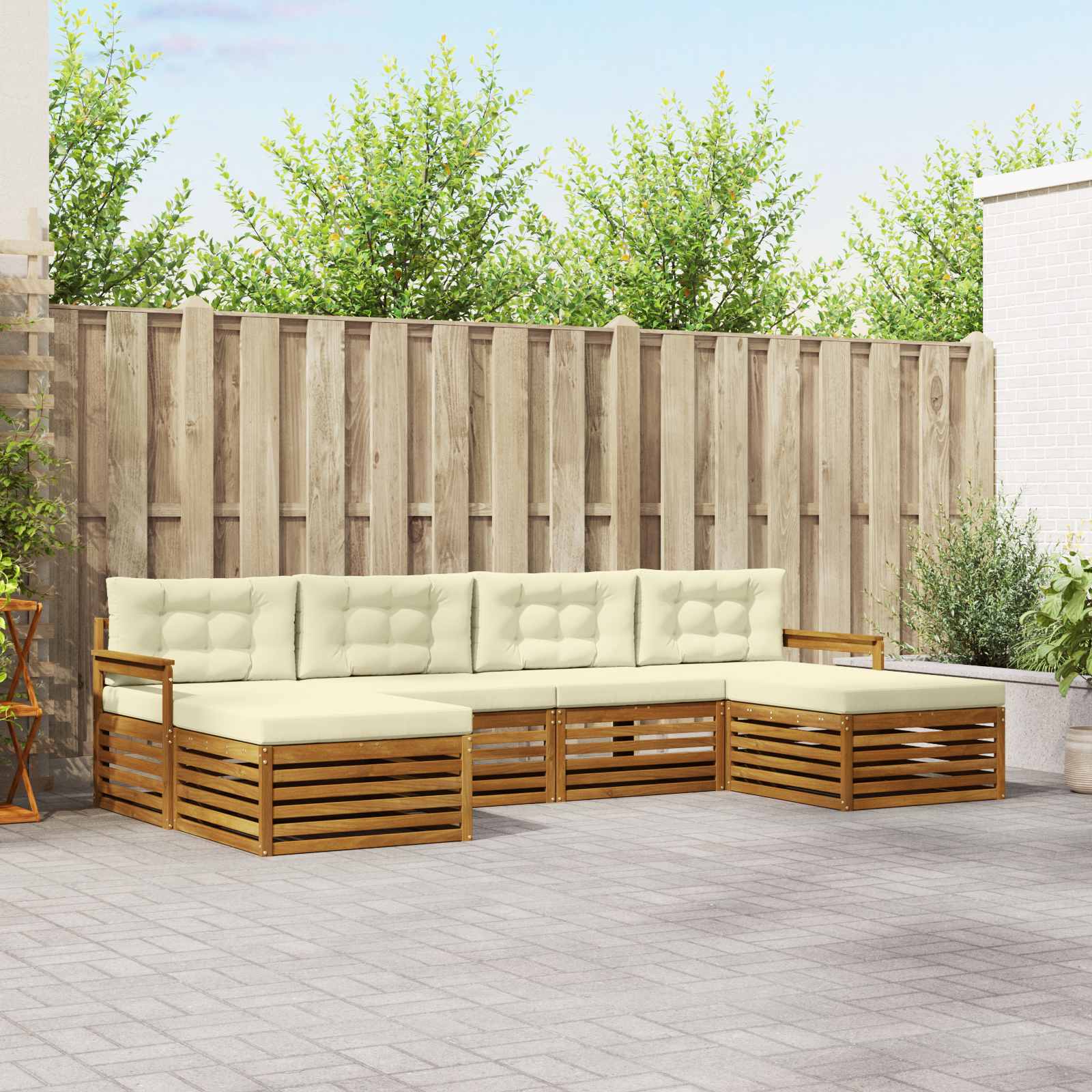 vidaXL Sofa-Sets 6 pcs Naturel Massief Acaciahout