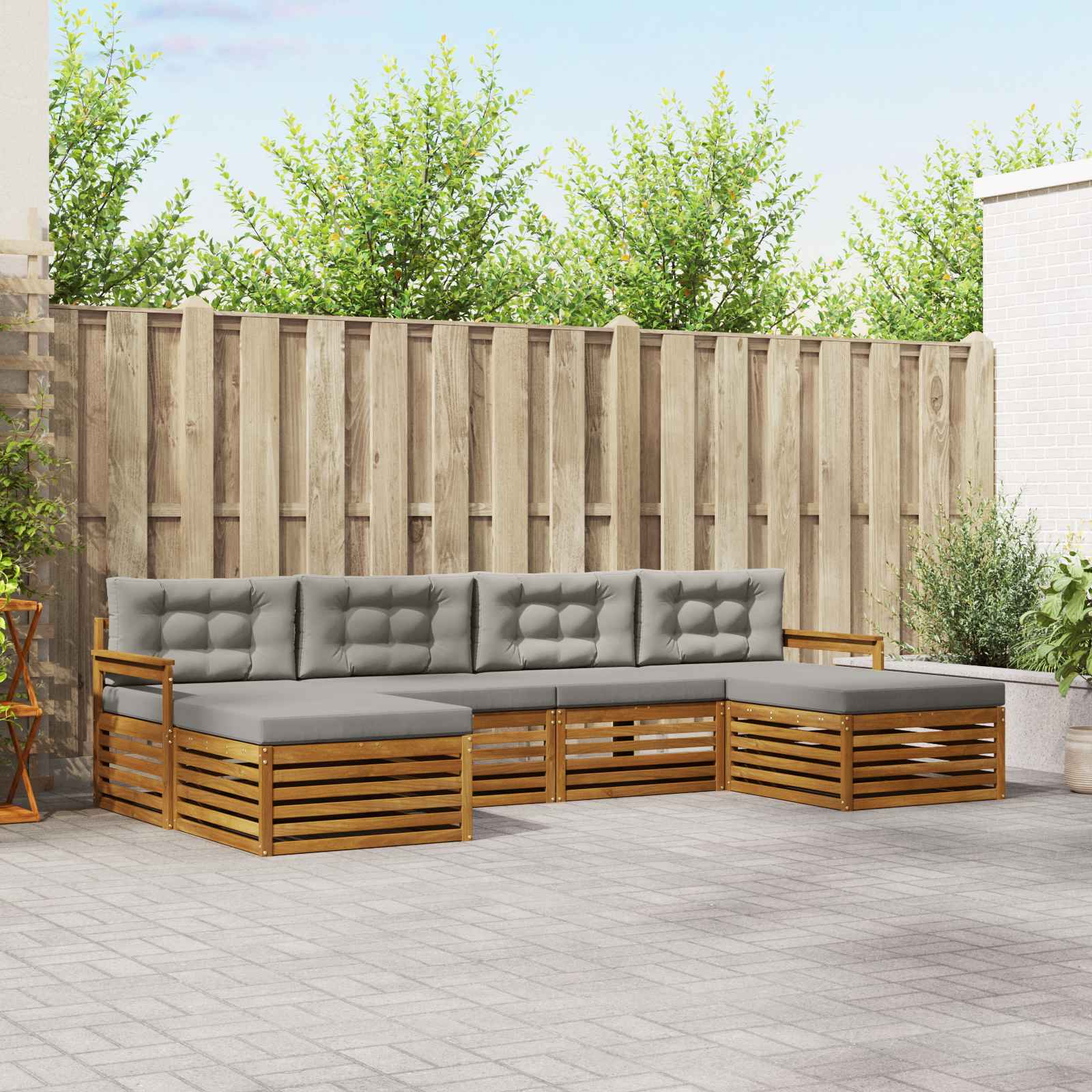 vidaXL Sofa-Sets 6 pcs Naturel Massief Acaciahout