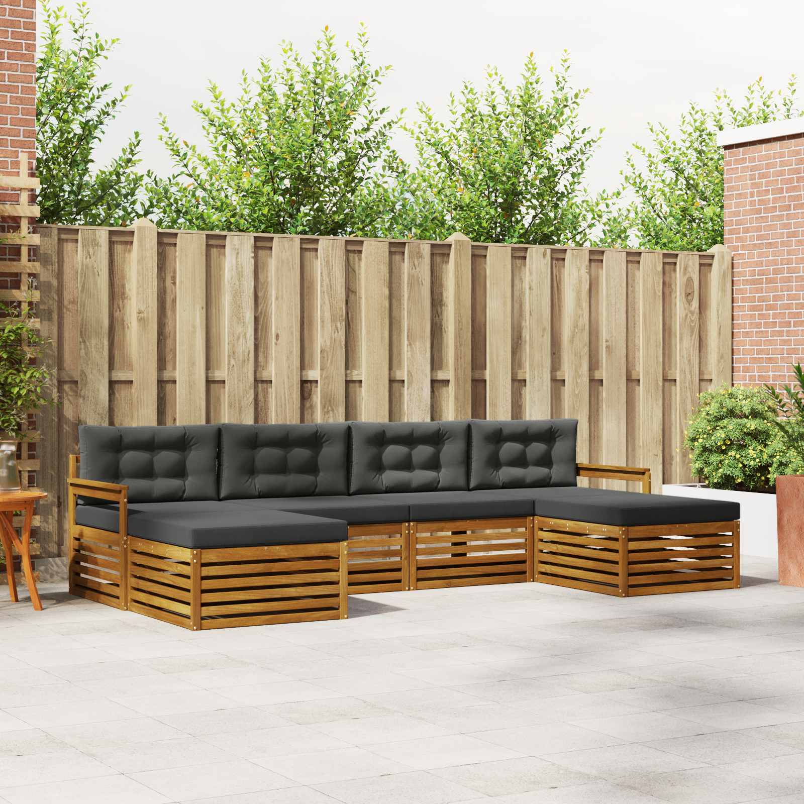 vidaXL Sofa-Sets 6 pcs Naturel Massief Acaciahout