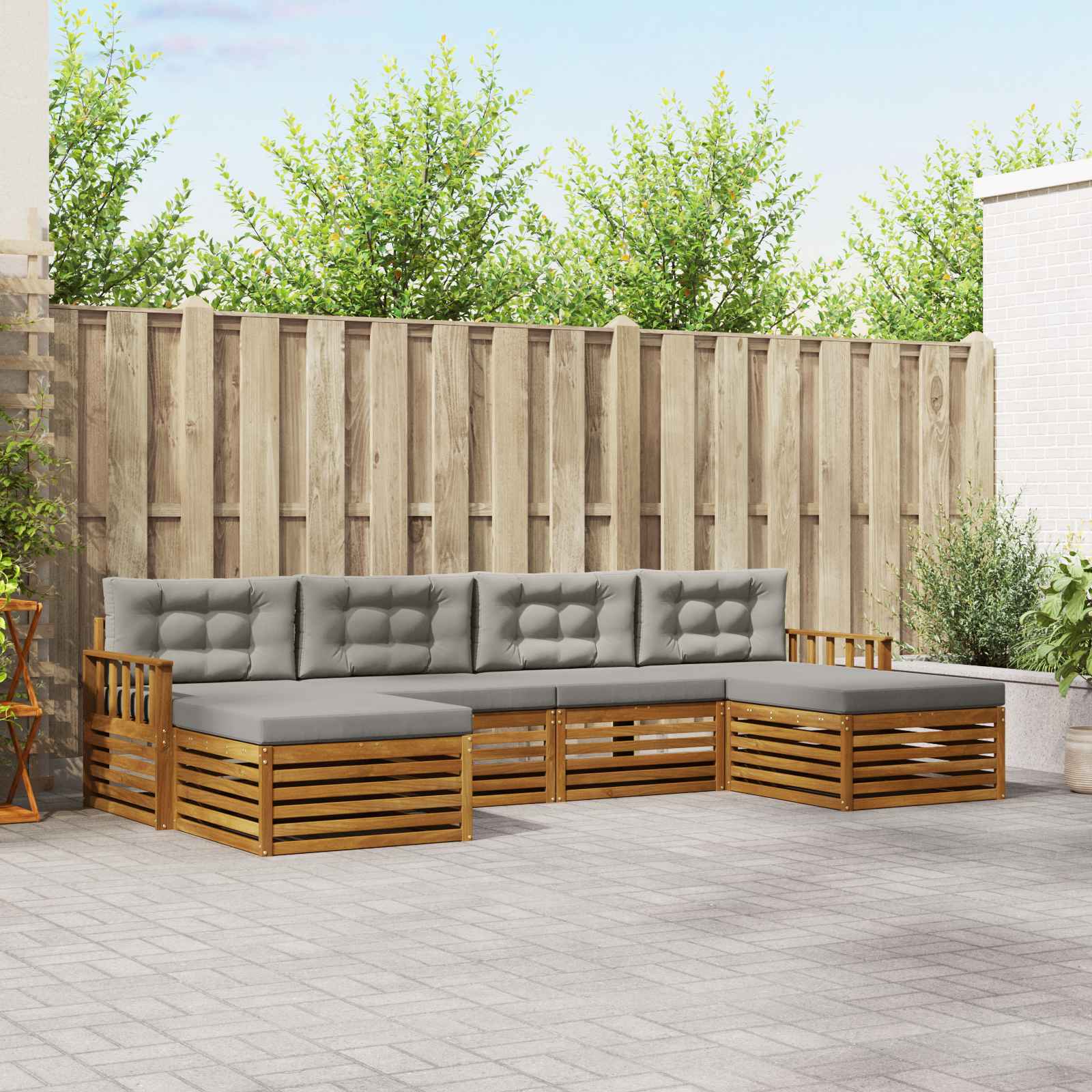 vidaXL Sofa-Sets 6 pcs Naturel Massief Acaciahout