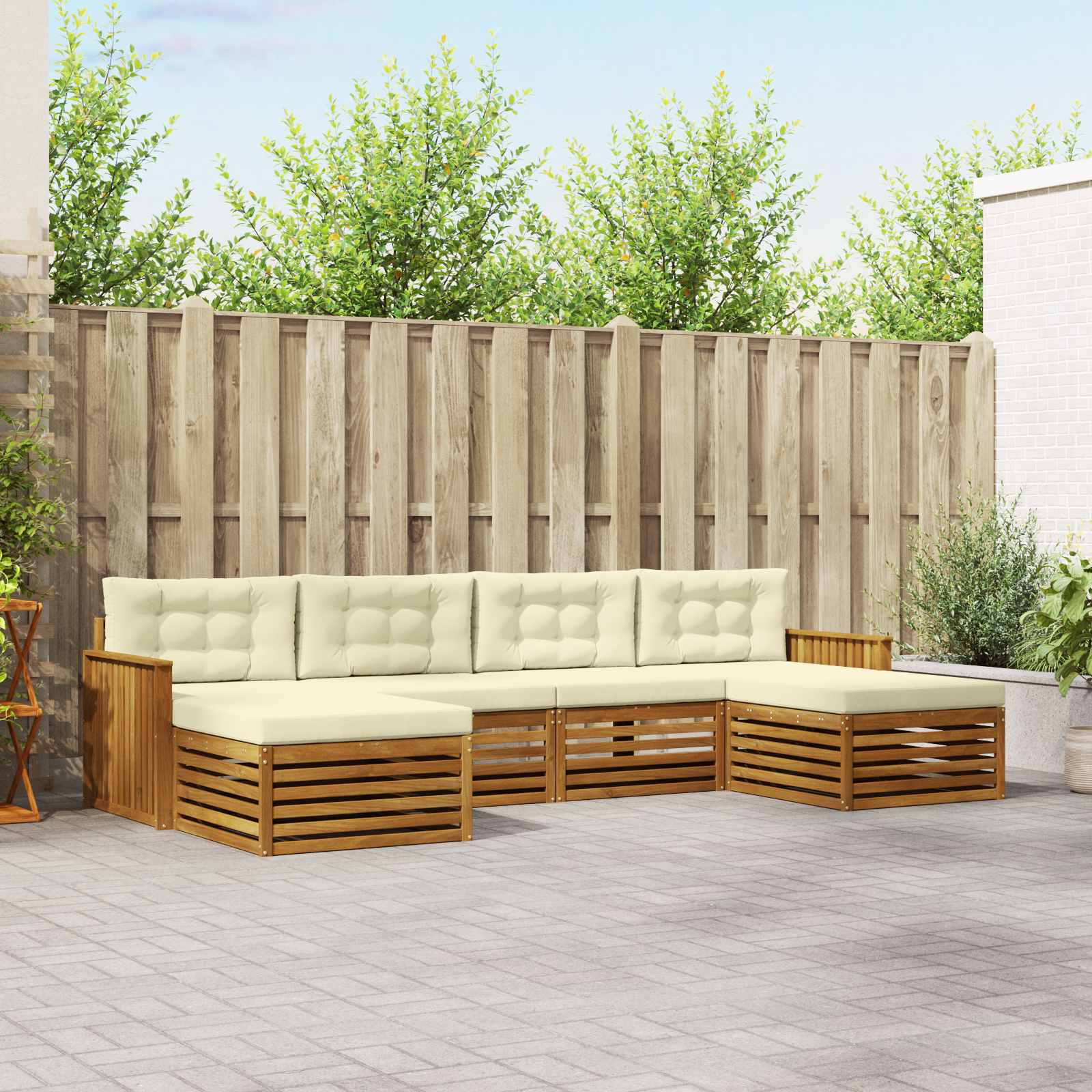 vidaXL Sofa-Sets 6 pcs Naturel Massief Acaciahout