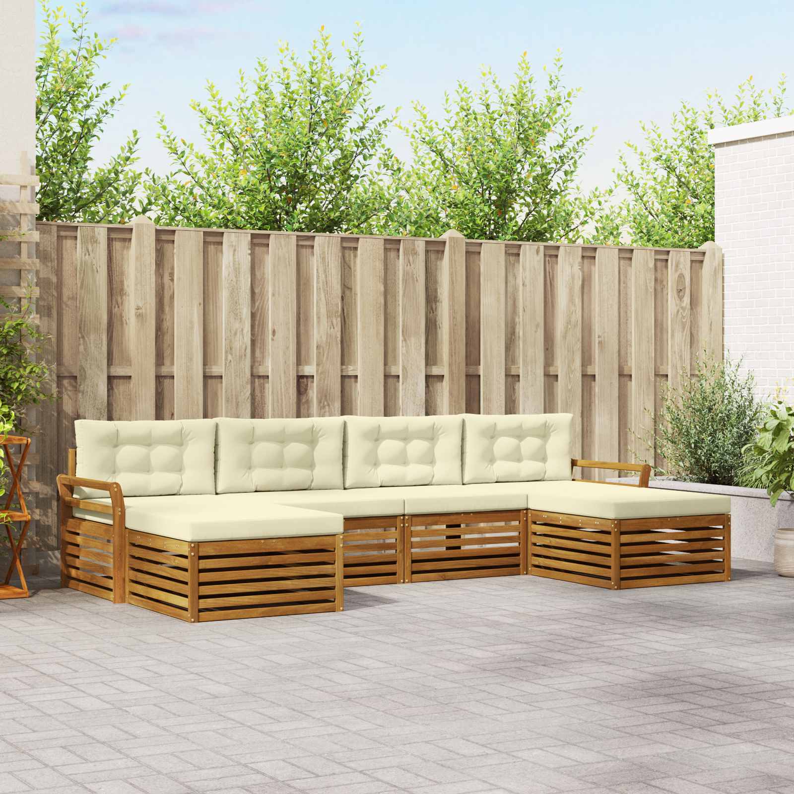 vidaXL Sofa-Sets 6 pcs Naturel Massief Acaciahout