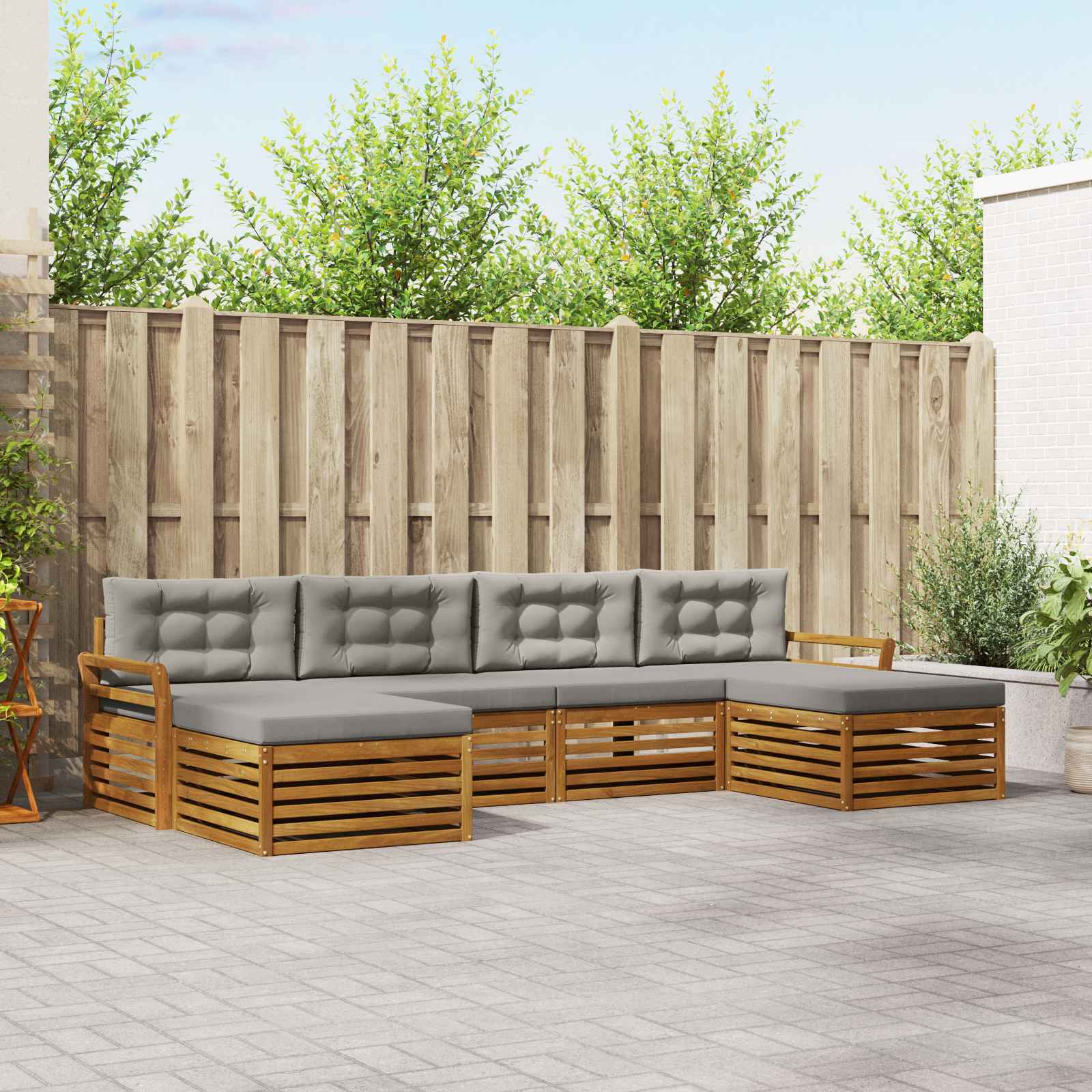 vidaXL Sofa-Sets 6 pcs Naturel Massief Acaciahout