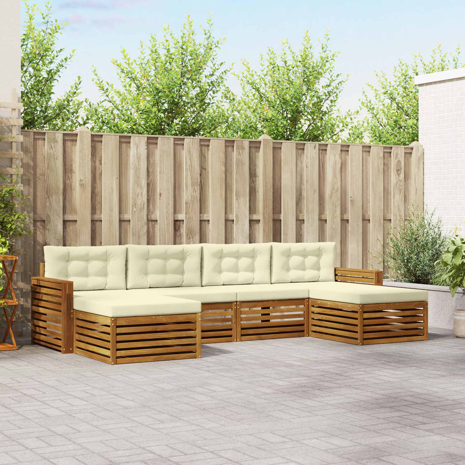 vidaXL Sofa-Sets 6 pcs Naturel Massief Acaciahout