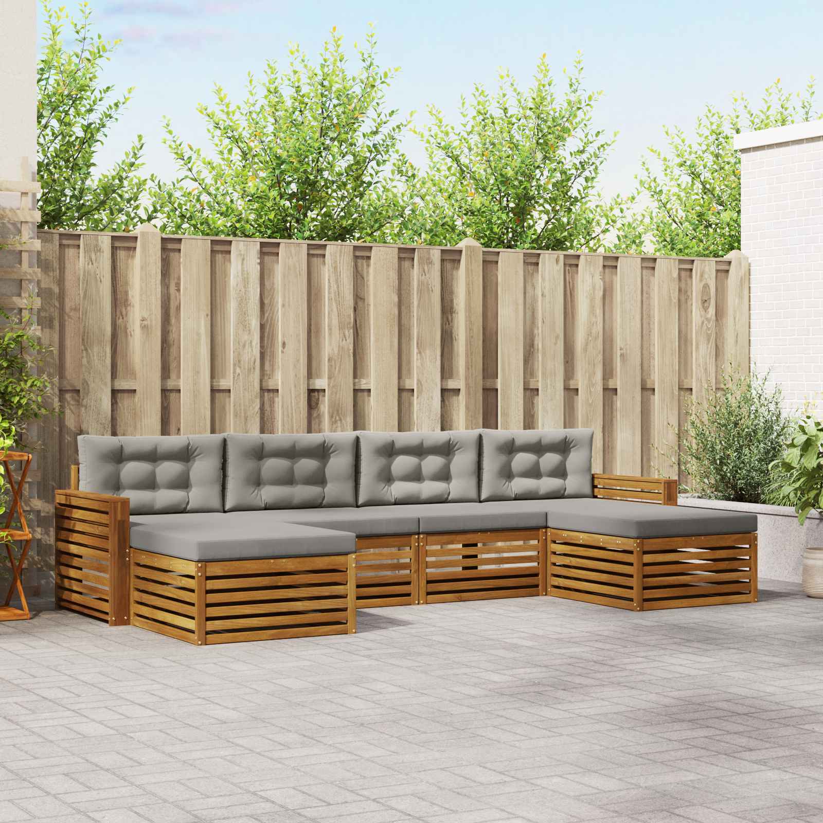 vidaXL Sofa-Sets 6 pcs Naturel Massief Acaciahout