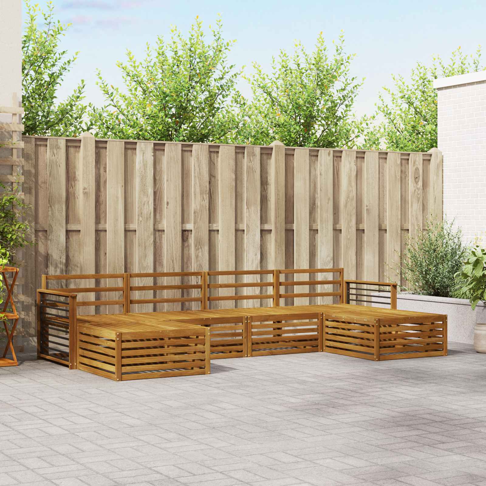 vidaXL Sofa-Sets 6 pcs Naturel Massief Acaciahout
