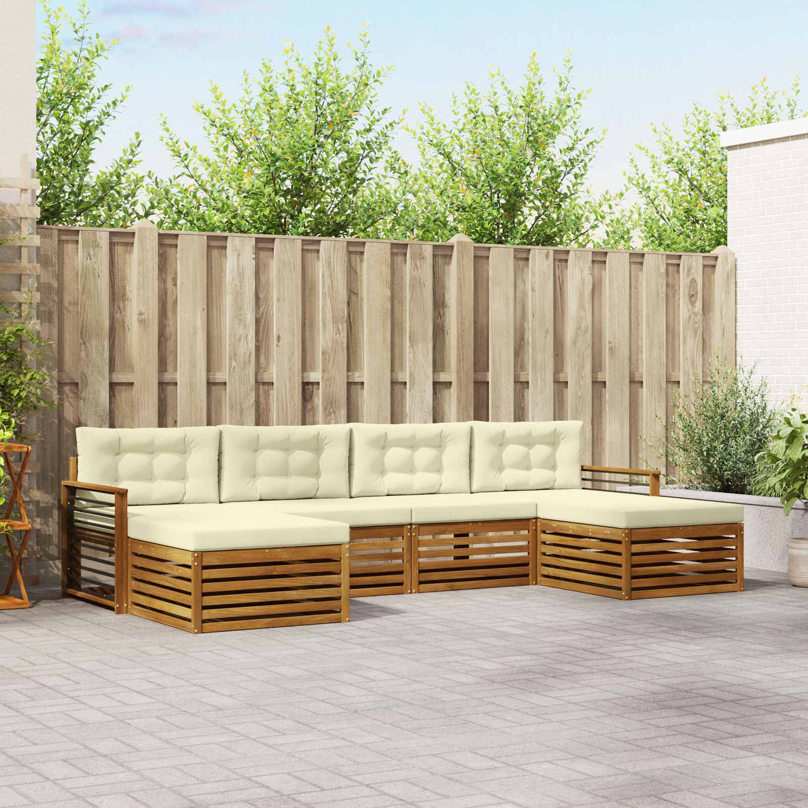 vidaXL Sofa-Sets 6 pcs Naturel Massief Acaciahout