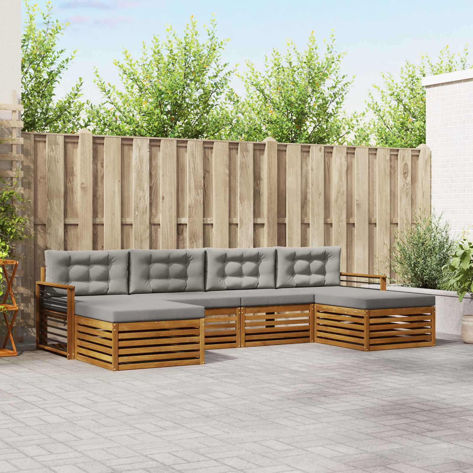 vidaXL Sofa-Sets 6 pcs Naturel Massief Acaciahout