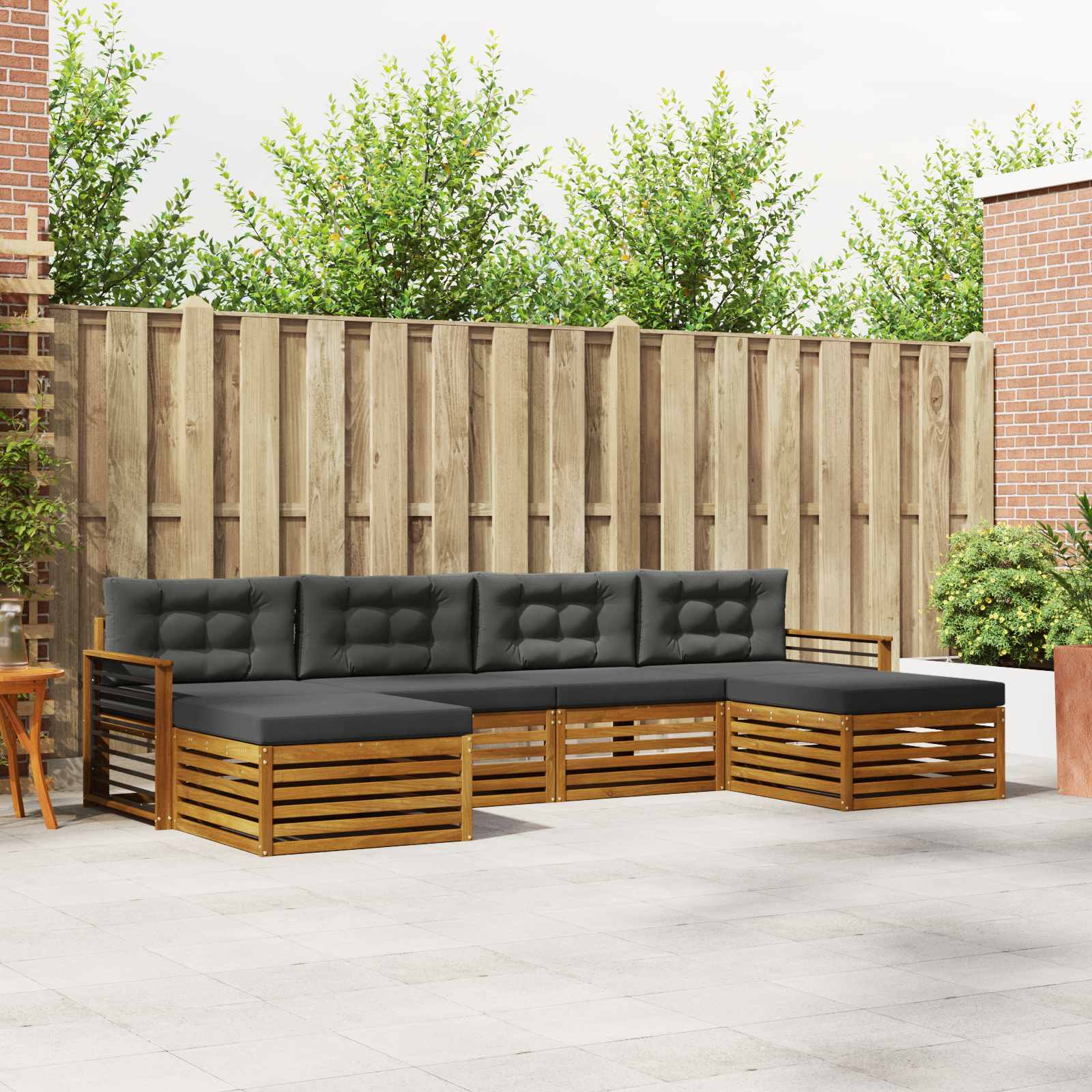 vidaXL Sofa-Sets 6 pcs Naturel Massief Acaciahout