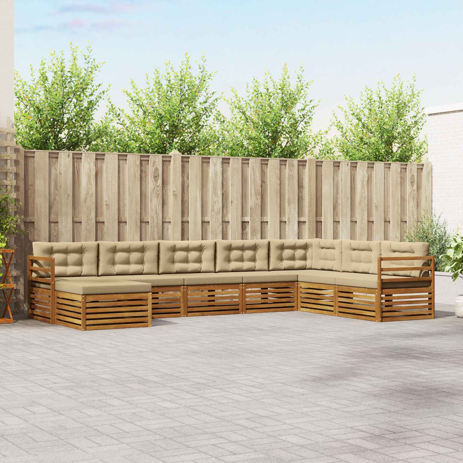 vidaXL Sofa-Sets 8 pcs Naturel Massief Acaciahout