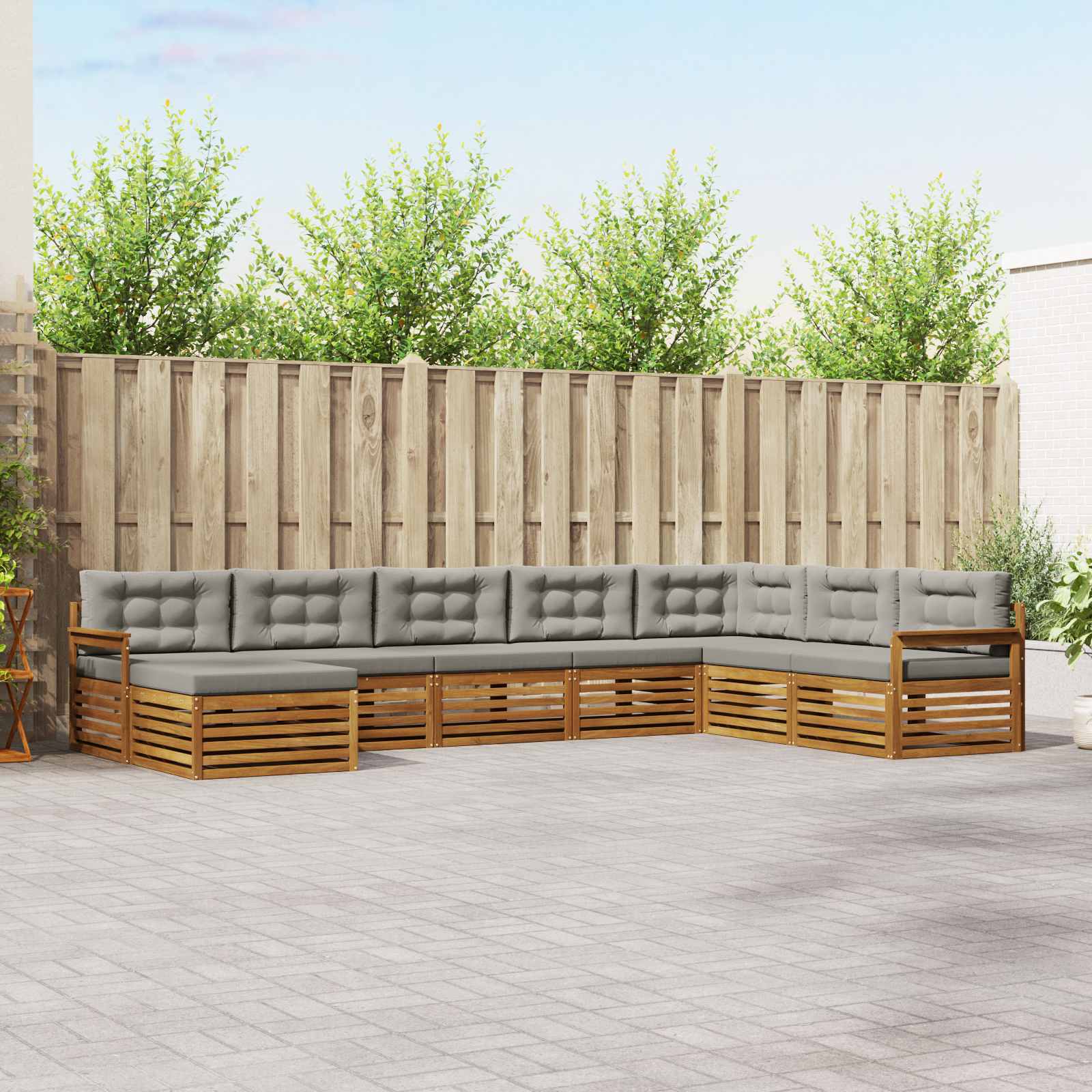vidaXL Sofa-Sets 8 pcs Naturel Massief Acaciahout