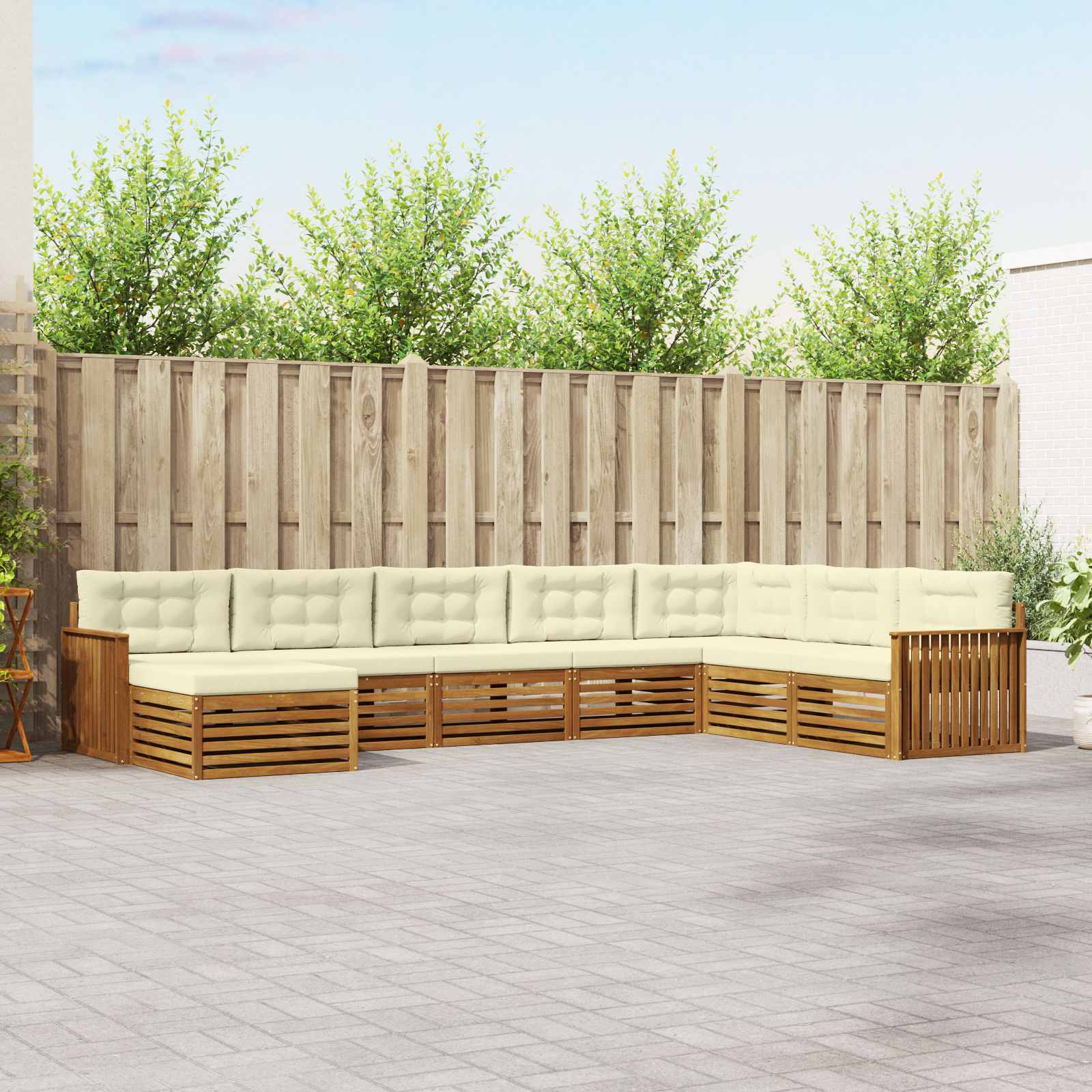 vidaXL Sofa-Sets 8 pcs Naturel Massief Acaciahout