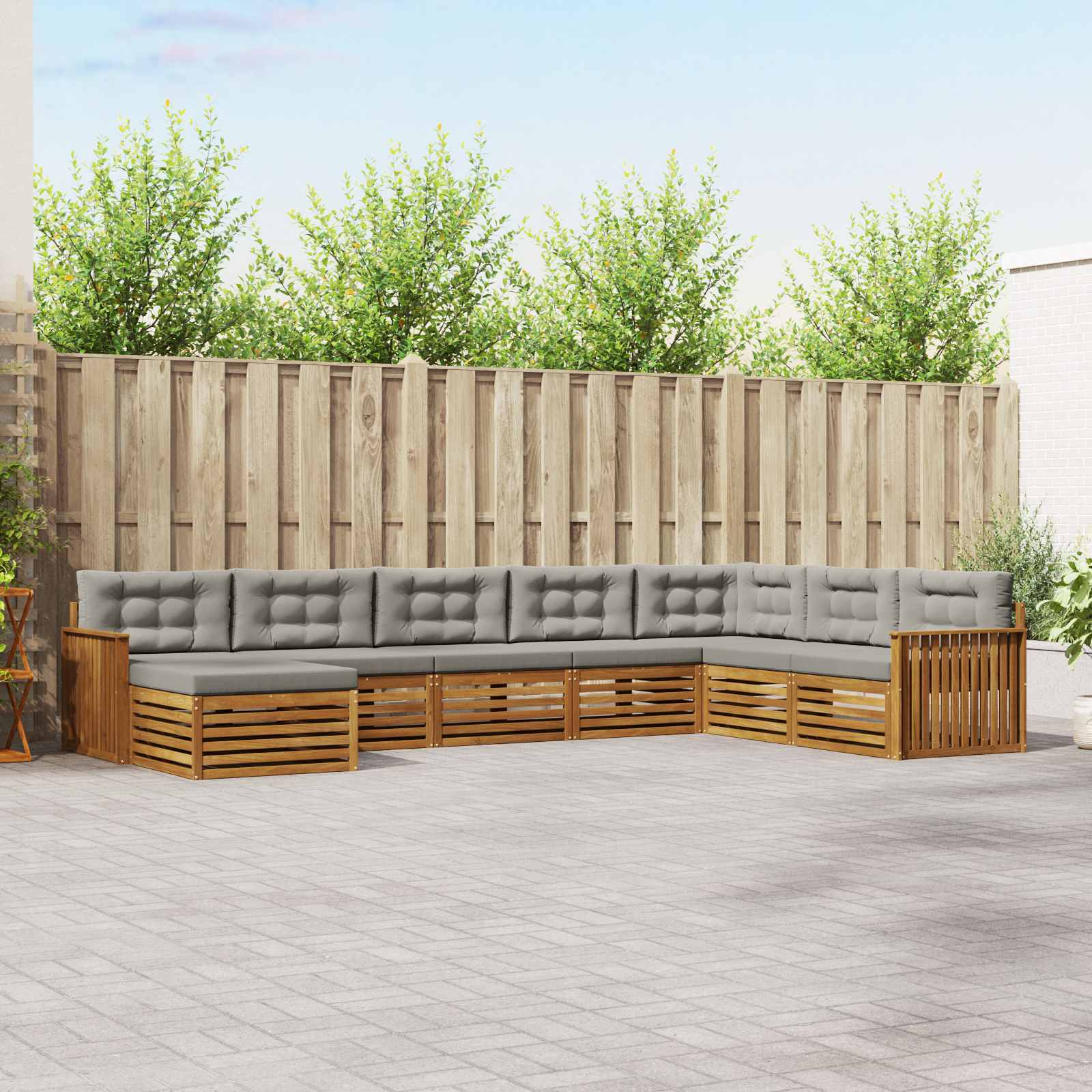 vidaXL Sofa-Sets 8 pcs Naturel Massief Acaciahout