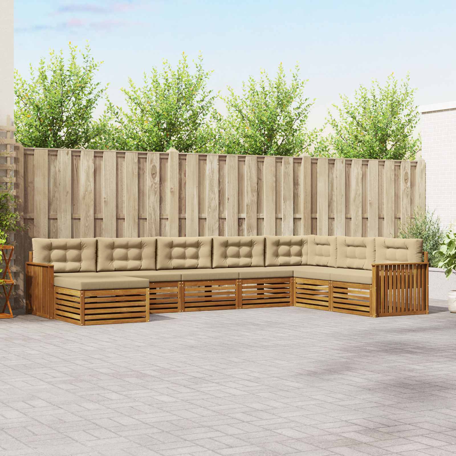 vidaXL Sofa-Sets 8 pcs Naturel Massief Acaciahout