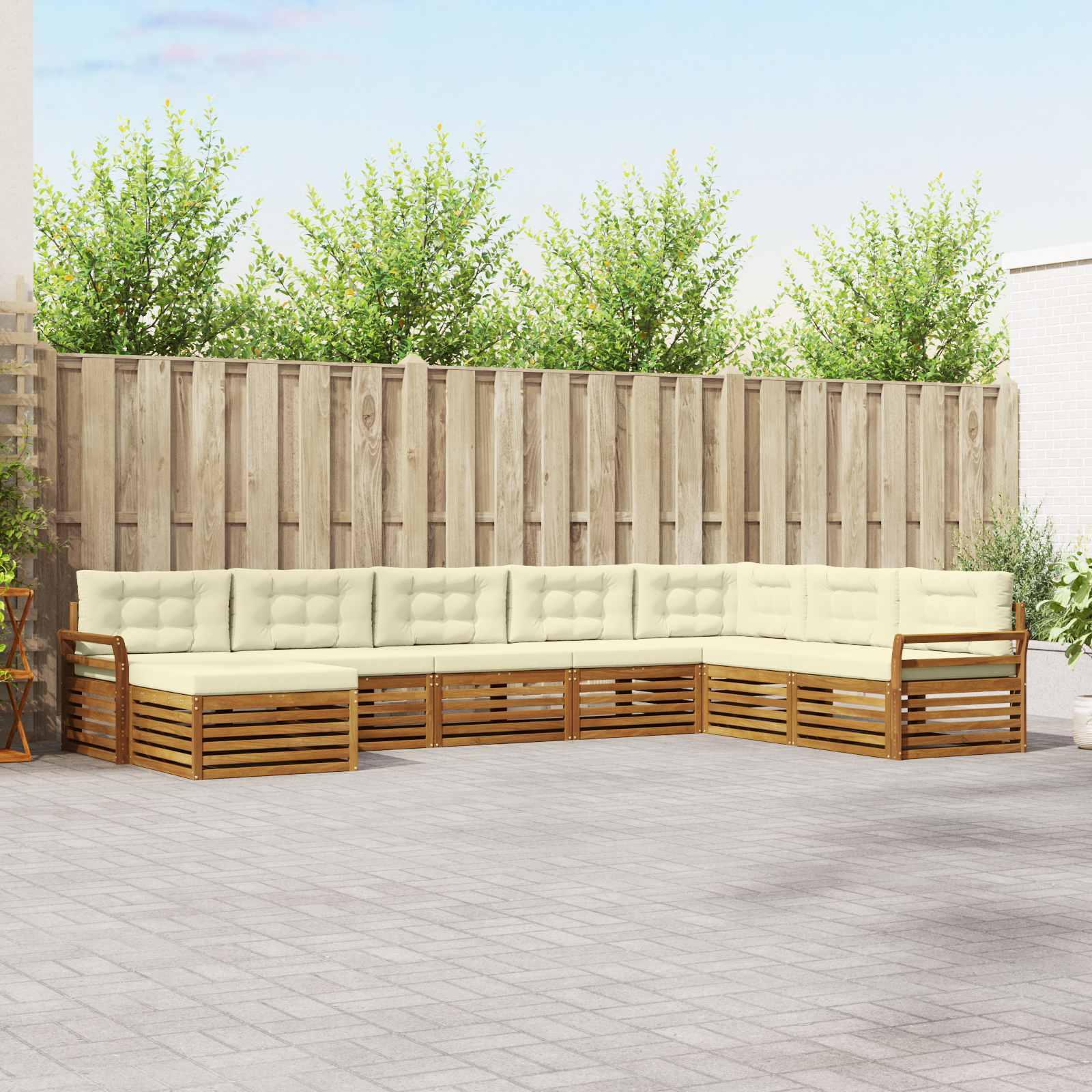 vidaXL Sofa-Sets 8 pcs Naturel Massief Acaciahout