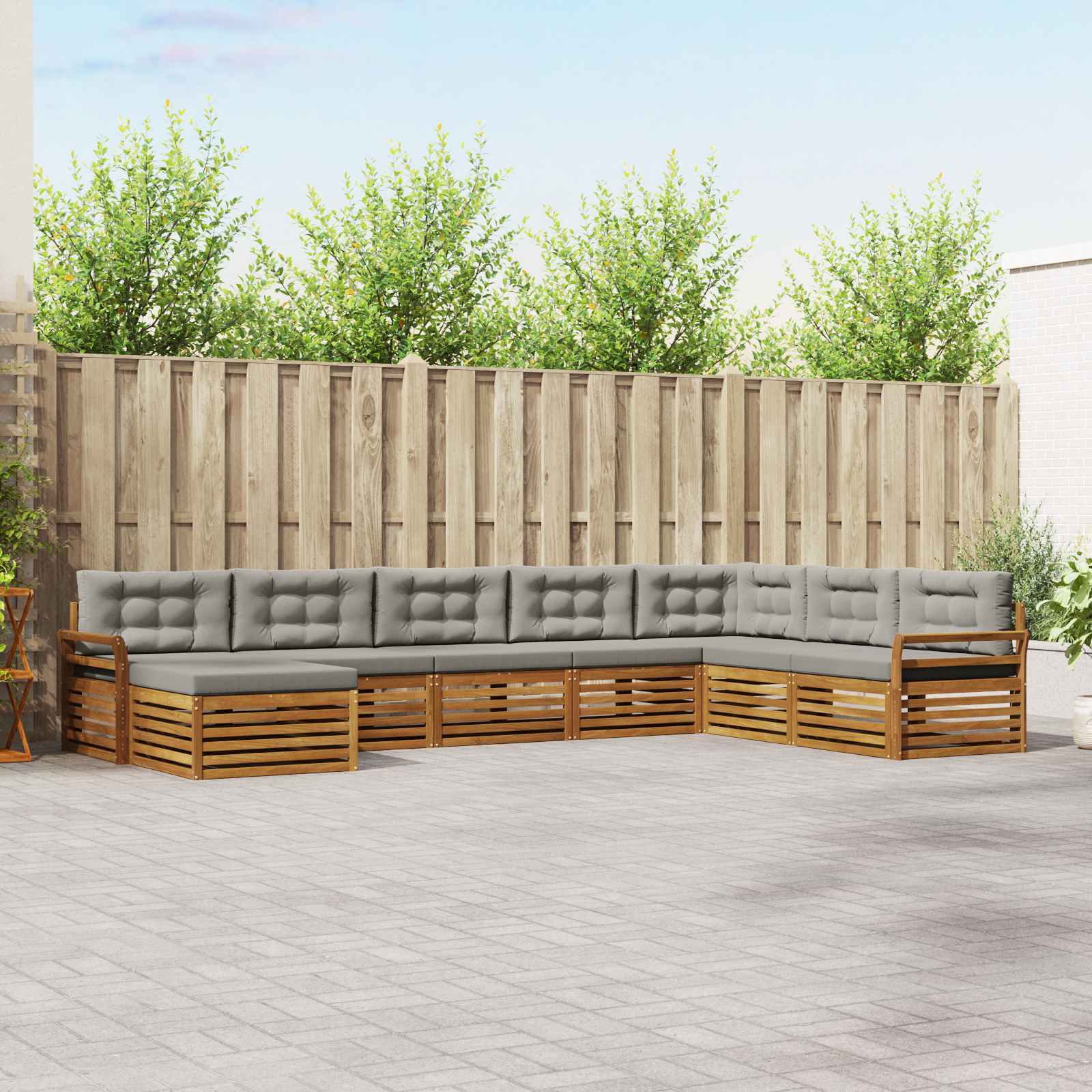 vidaXL Sofa-Sets 8 pcs Naturel Massief Acaciahout