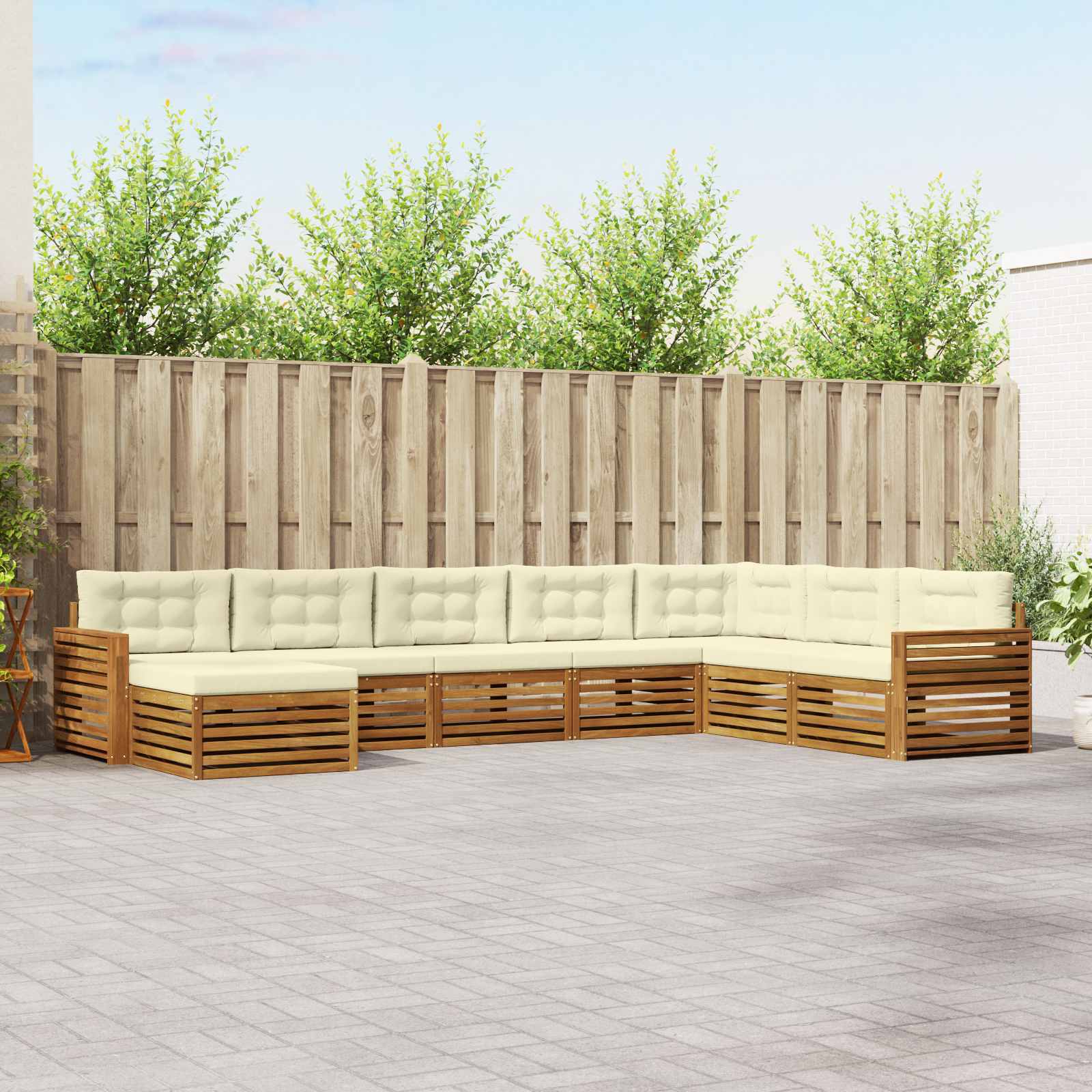 vidaXL Sofa-Sets 8 pcs Naturel Massief Acaciahout