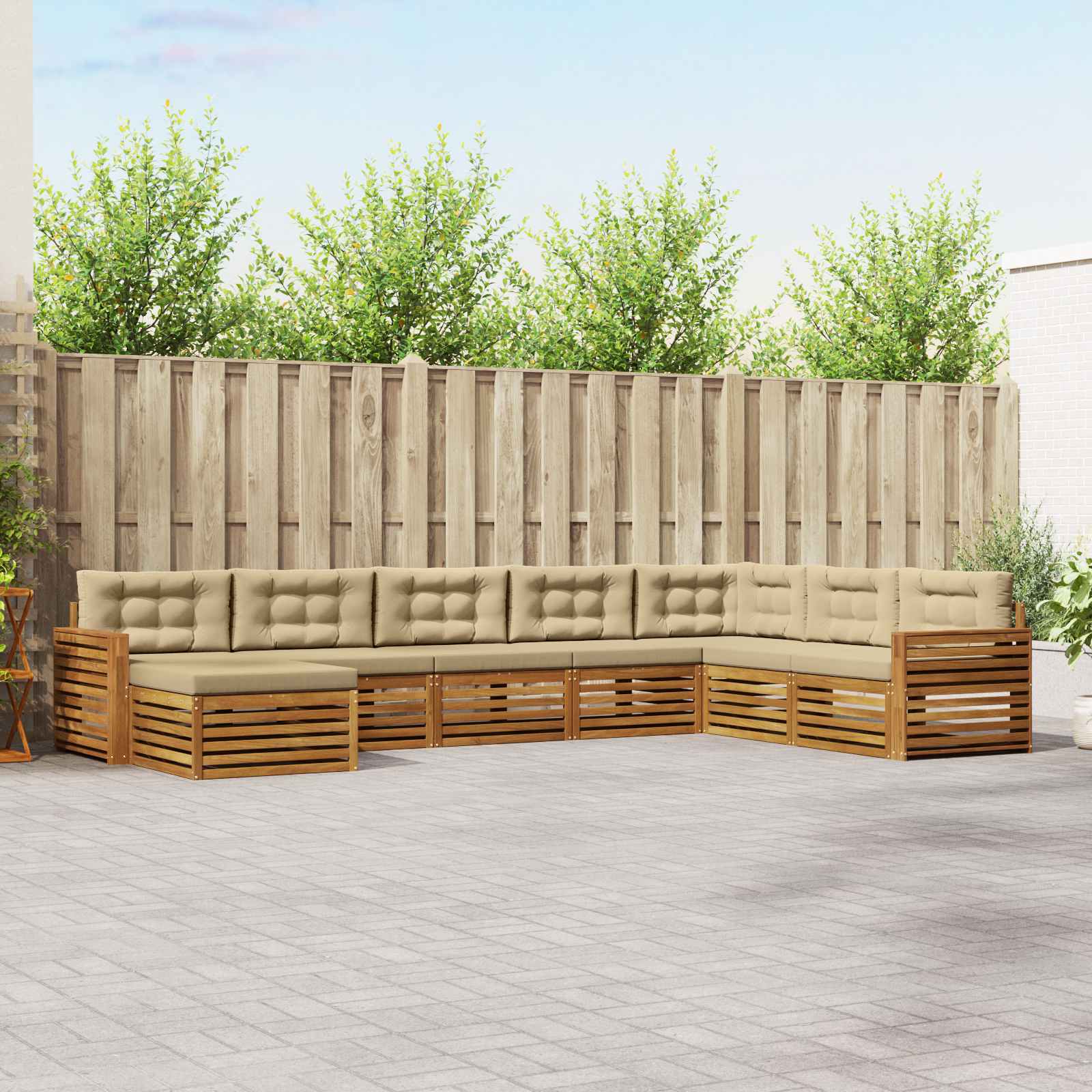 vidaXL Sofa-Sets 8 pcs Naturel Massief Acaciahout