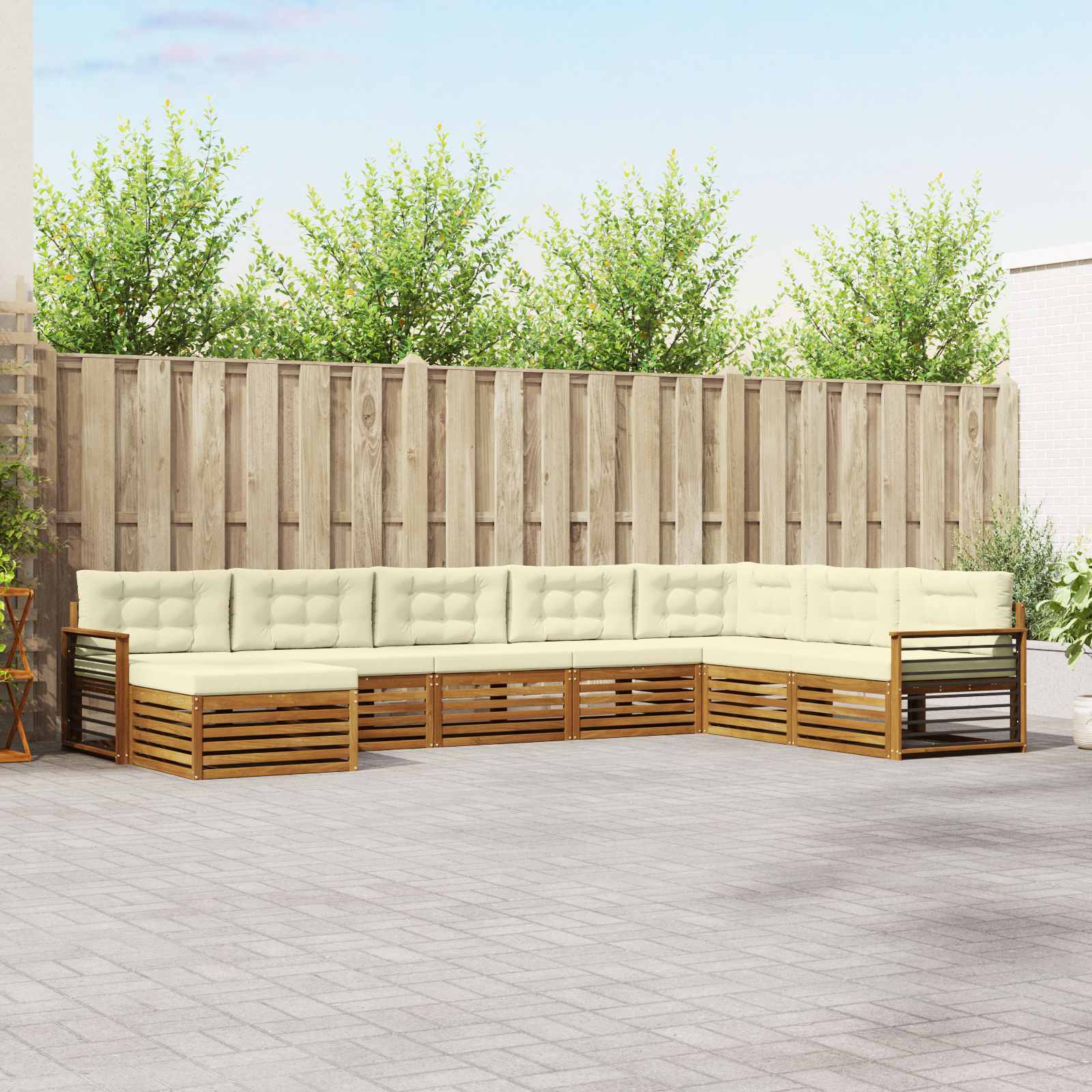 vidaXL Sofa-Sets 8 pcs Naturel Massief Acaciahout