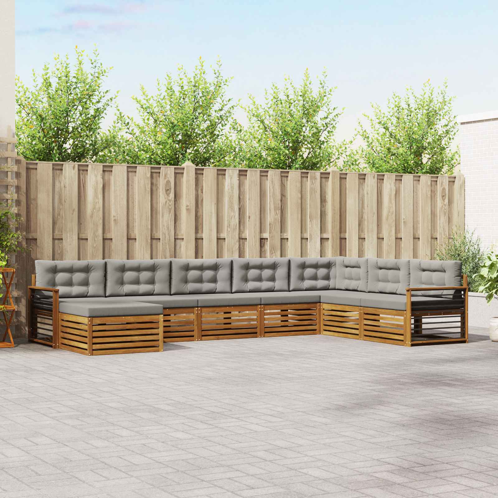 vidaXL Sofa-Sets 8 pcs Naturel Massief Acaciahout