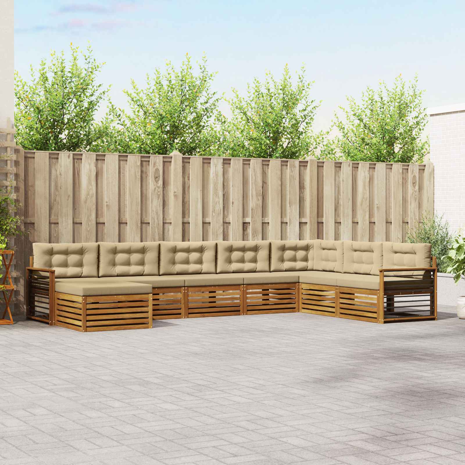 vidaXL Sofa-Sets 8 pcs Naturel Massief Acaciahout