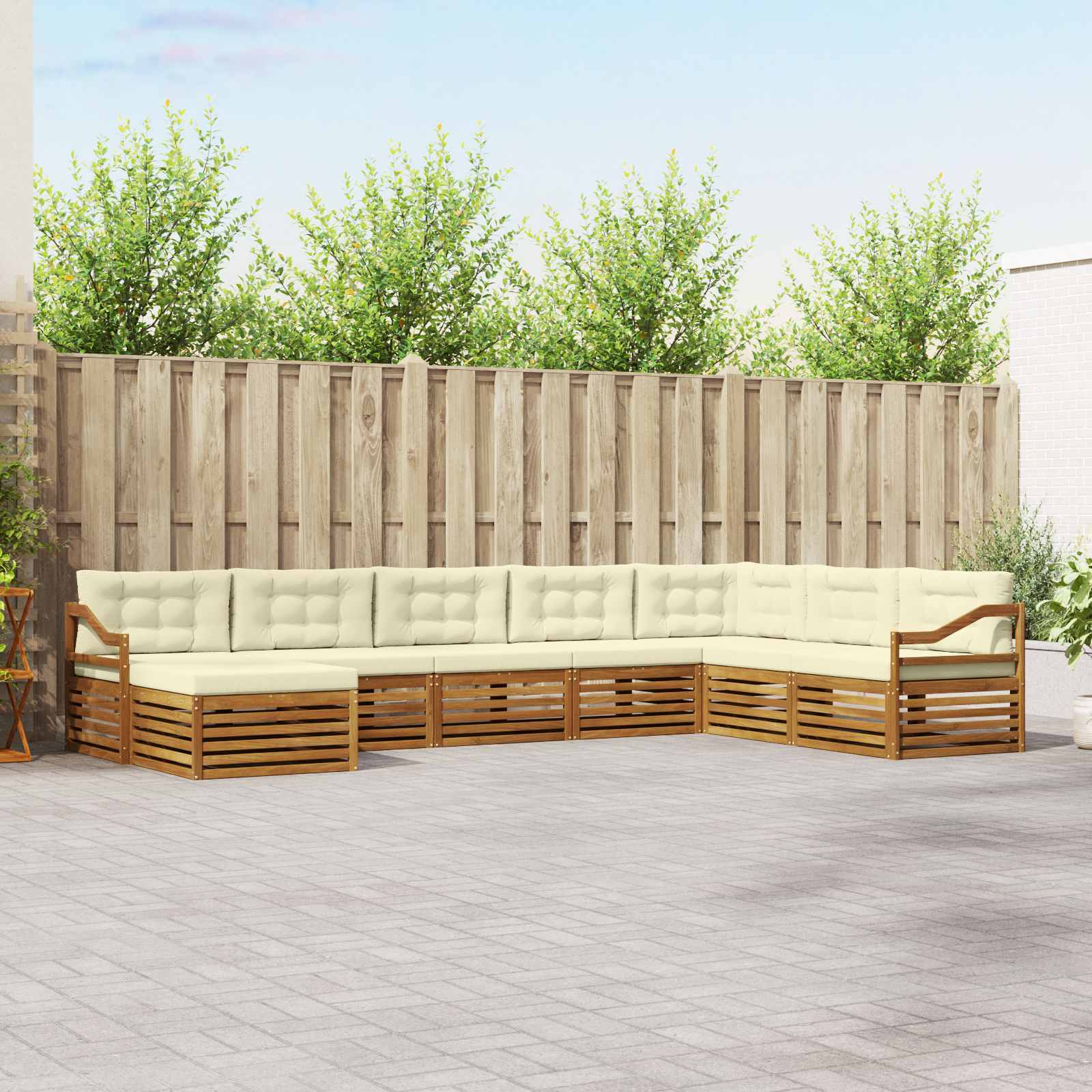 vidaXL Sofa-Sets 8 pcs Naturel Massief Acaciahout