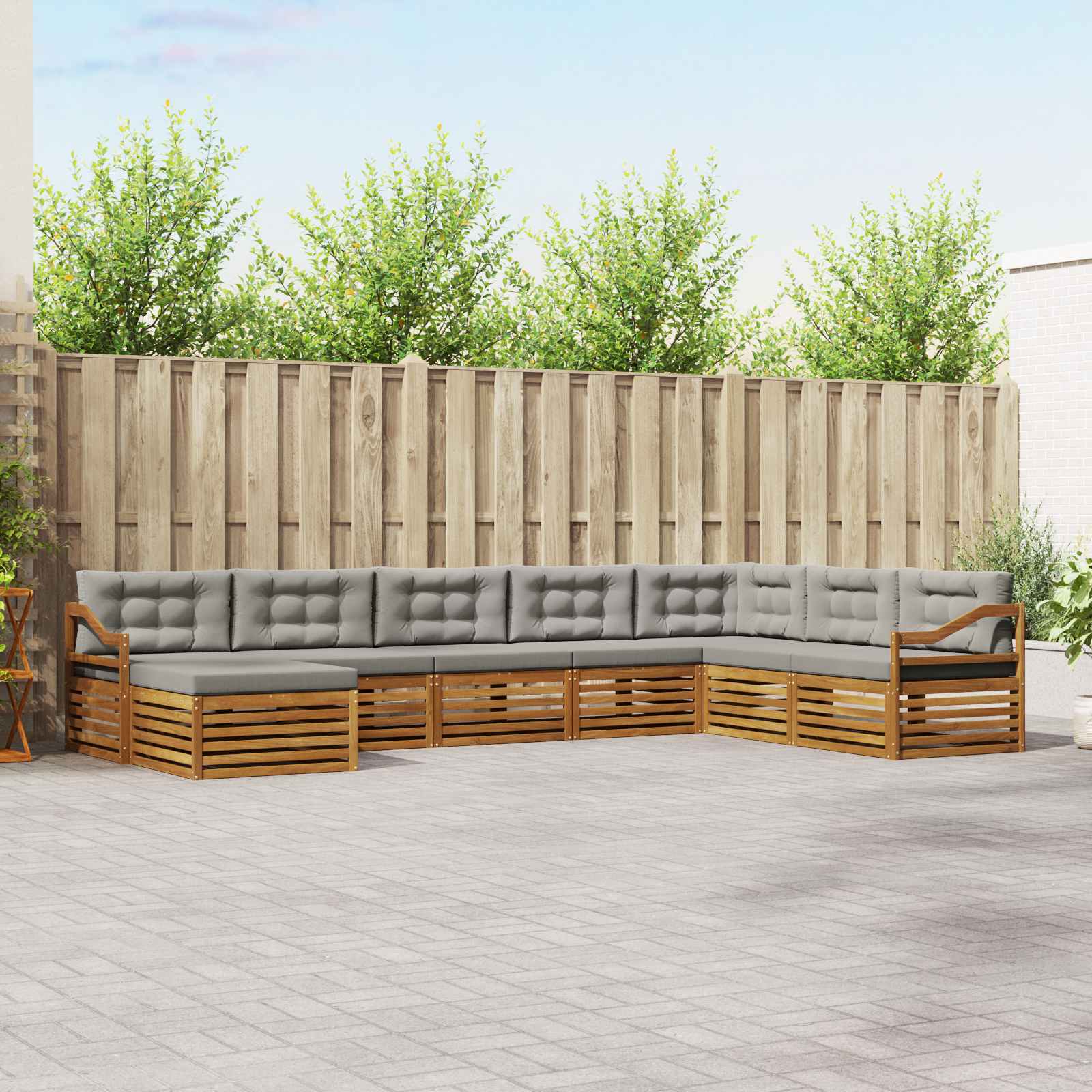 vidaXL Sofa-Sets 8 pcs Naturel Massief Acaciahout