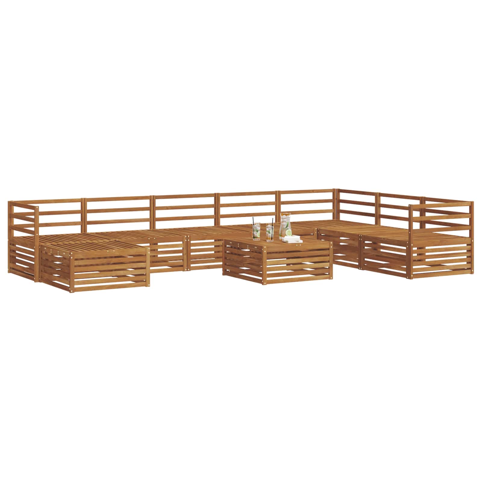 vidaXL Sofa-Sets 9 pcs Naturel Massief Acaciahout