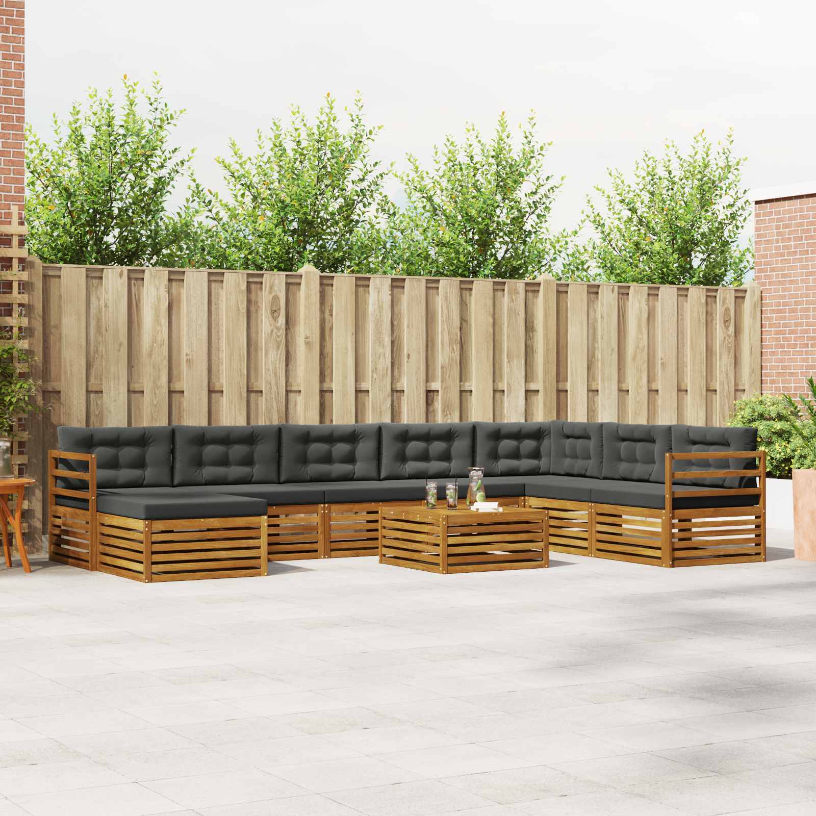 vidaXL Sofa-Sets 9 pcs Naturel Massief Acaciahout